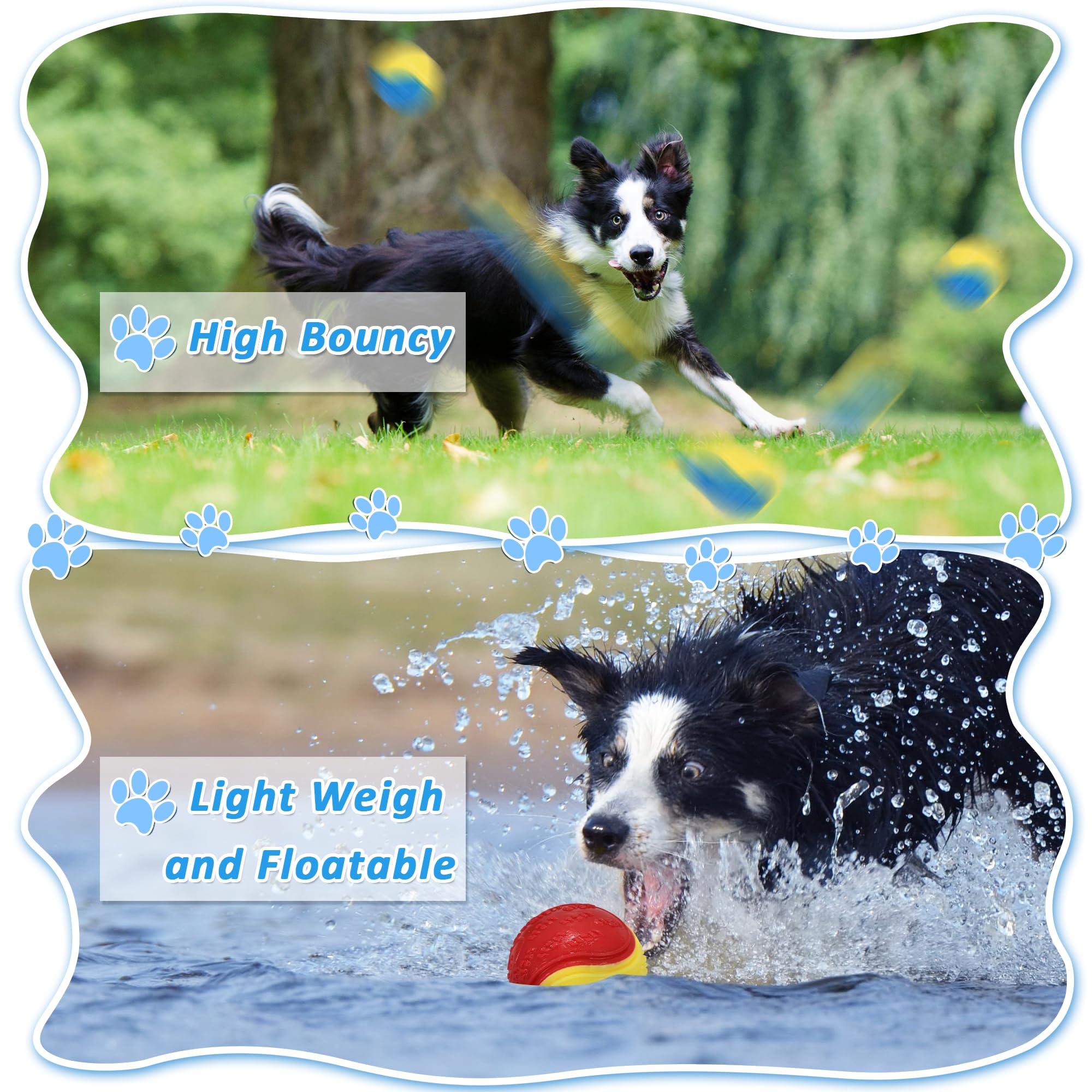 6Pcs Squeaky Dog Balls, Dog Toys Balls For Training, Tough Ball Toys For Dogs, Fit With Dog Ball Launcher, High Bouncy Dog Ball