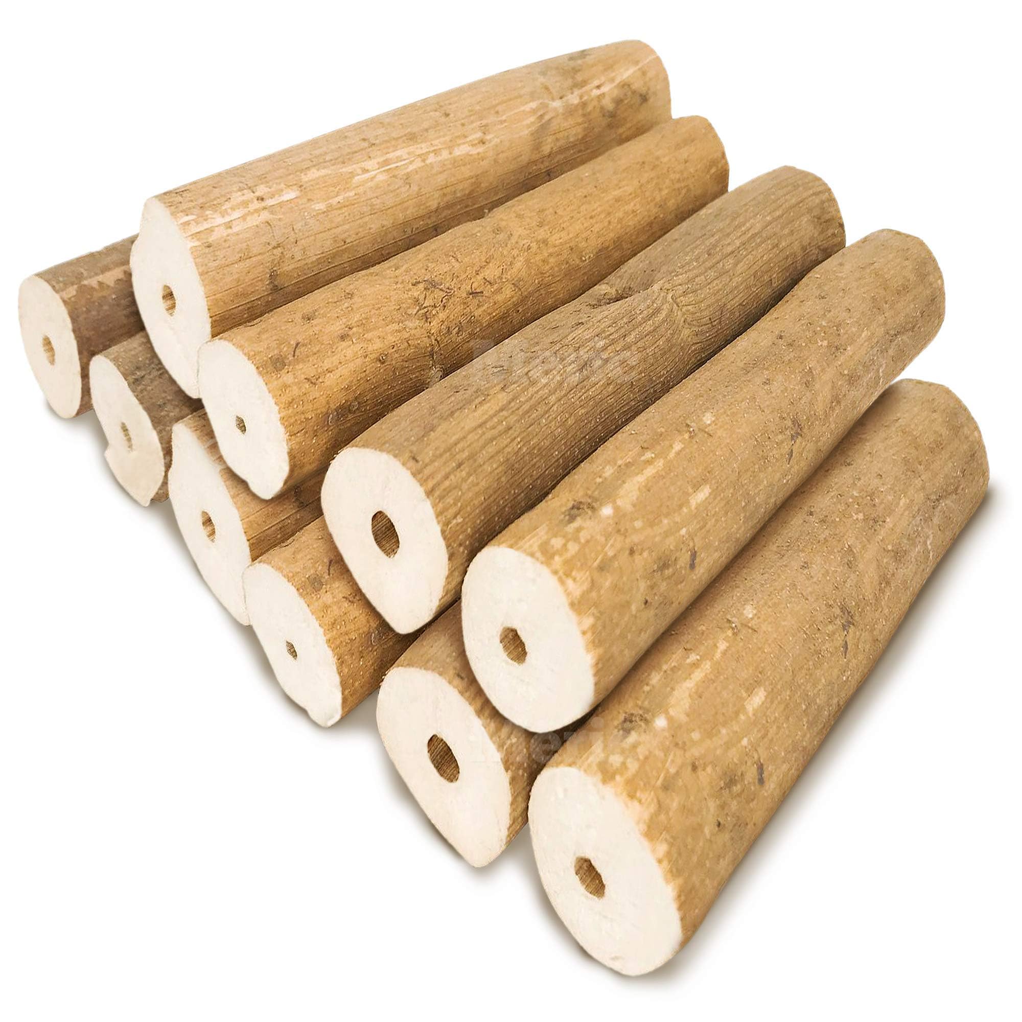Cocoo Bark Sola Sticks With Skin For Parrots, Cockatiel Chew Forage Toy, Round Wood Foot Exercisers For Budgie, Conures, Beak, A
