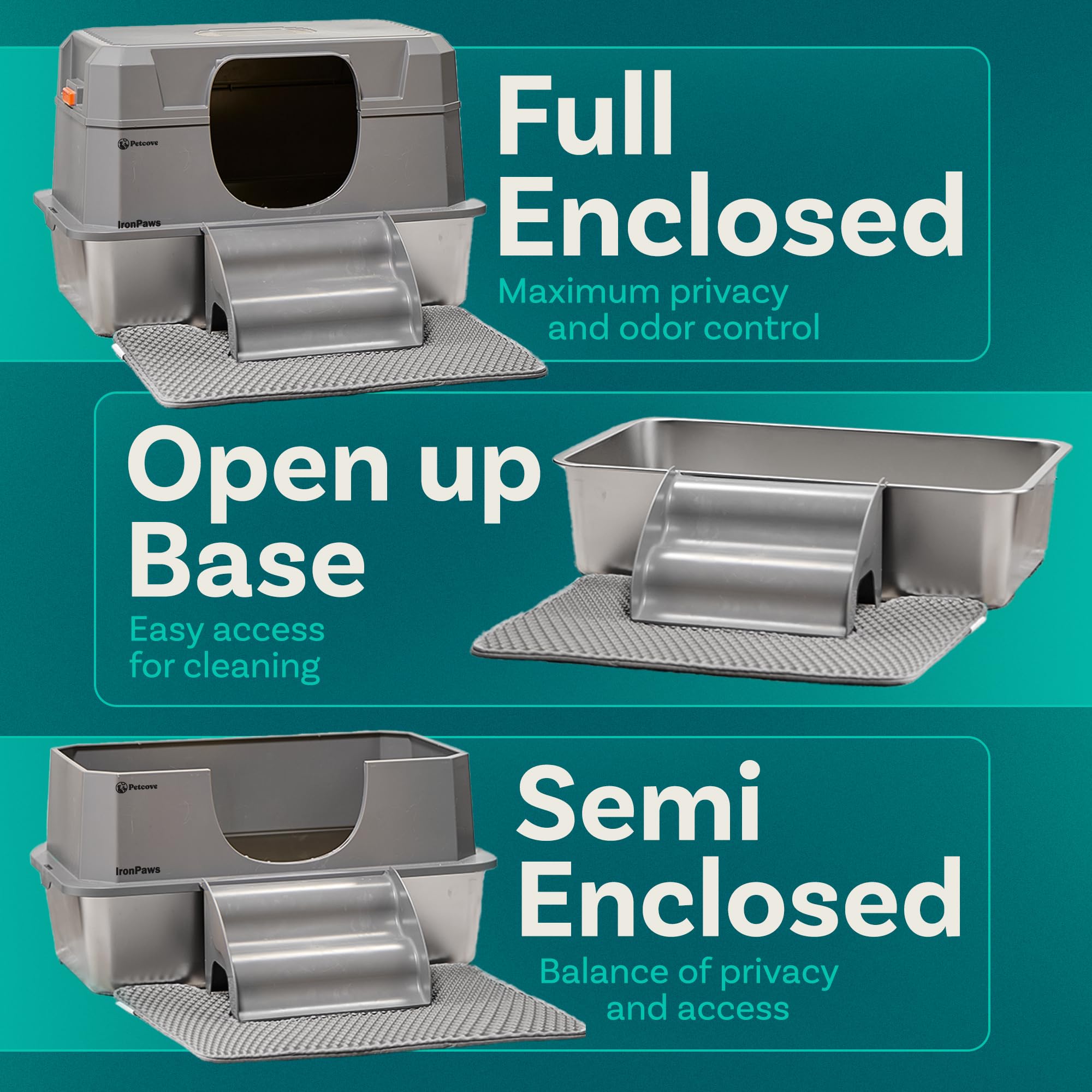 Stainless Steel Litter Box With Lid Stainless Steel Cat Litter Box Xl High Sides Metal Litterbox Large Kitty Litterbox Enclosed