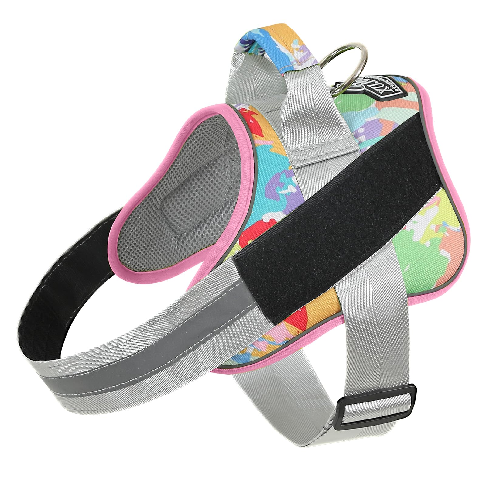 Bolux Dog Harness, No-Pull Reflective Dog Vest, Breathable Adjustable Pet Harness With Handle For Outdoor Walking - No More Pulling, Tugging Or Choking (X-Small (Pack Of 1), Oilpainting)