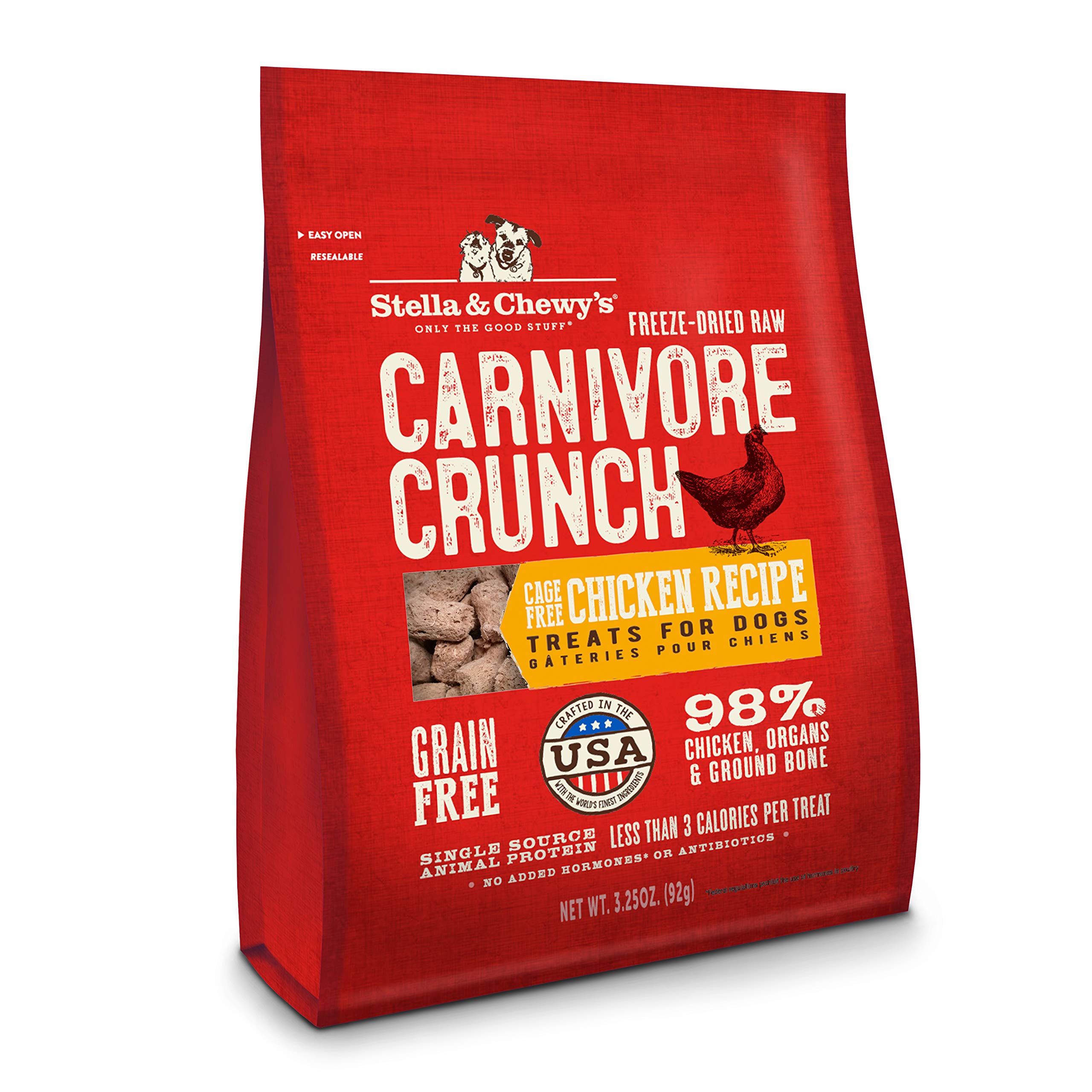 Stella & Chewys Freeze-Dried Raw Dog Treats - Carnivore Crunch for Training - Natural Limited Ingredient, Grain-Free - Perfect