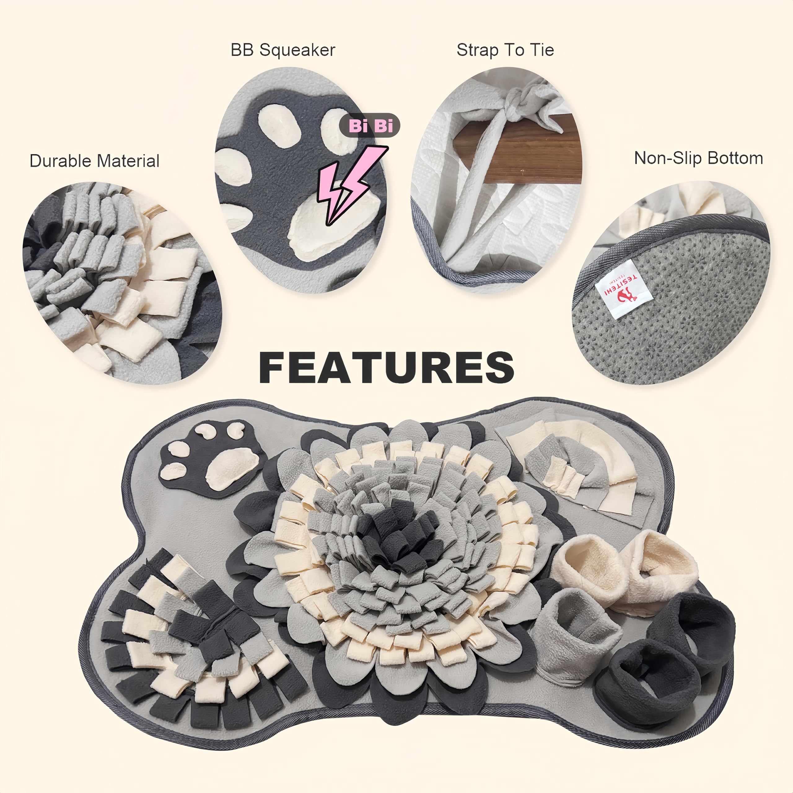 Snuffle Mat For Dogs, Pet Snuffle Matt For Small And Medium Dogs, Interactive Sniff Mat Feeding Mat For Puppies, Slow Feeder Sni