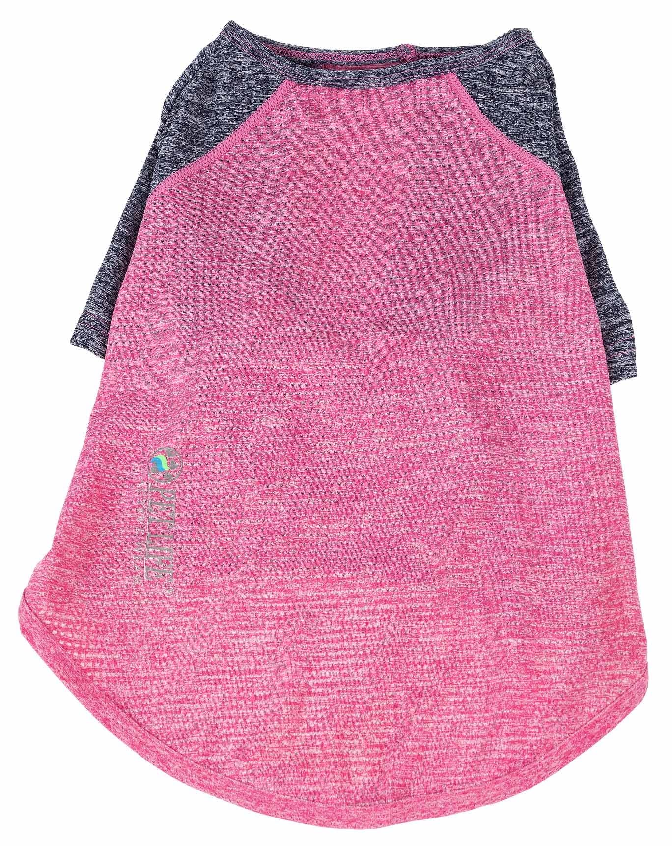 Pet Life    Active Hybreed 4-Way Stretch Two-Toned Performance Dog T-Shirt, Large, Pink