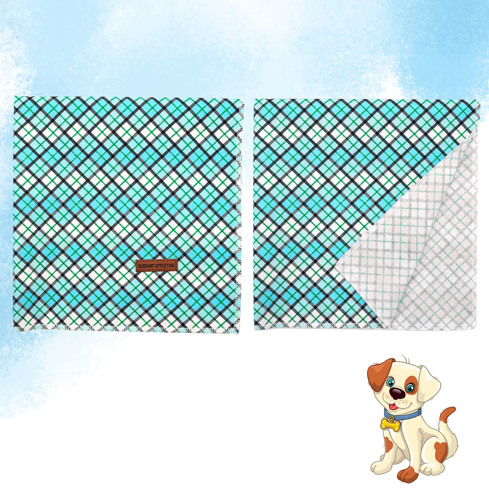 Elegant Little Tail Dog Bandana, Premium Durable Fabric 1Pc Washable Dog Scarf Male Square Dog Bib Kerchief Scarf Adjustable Pet