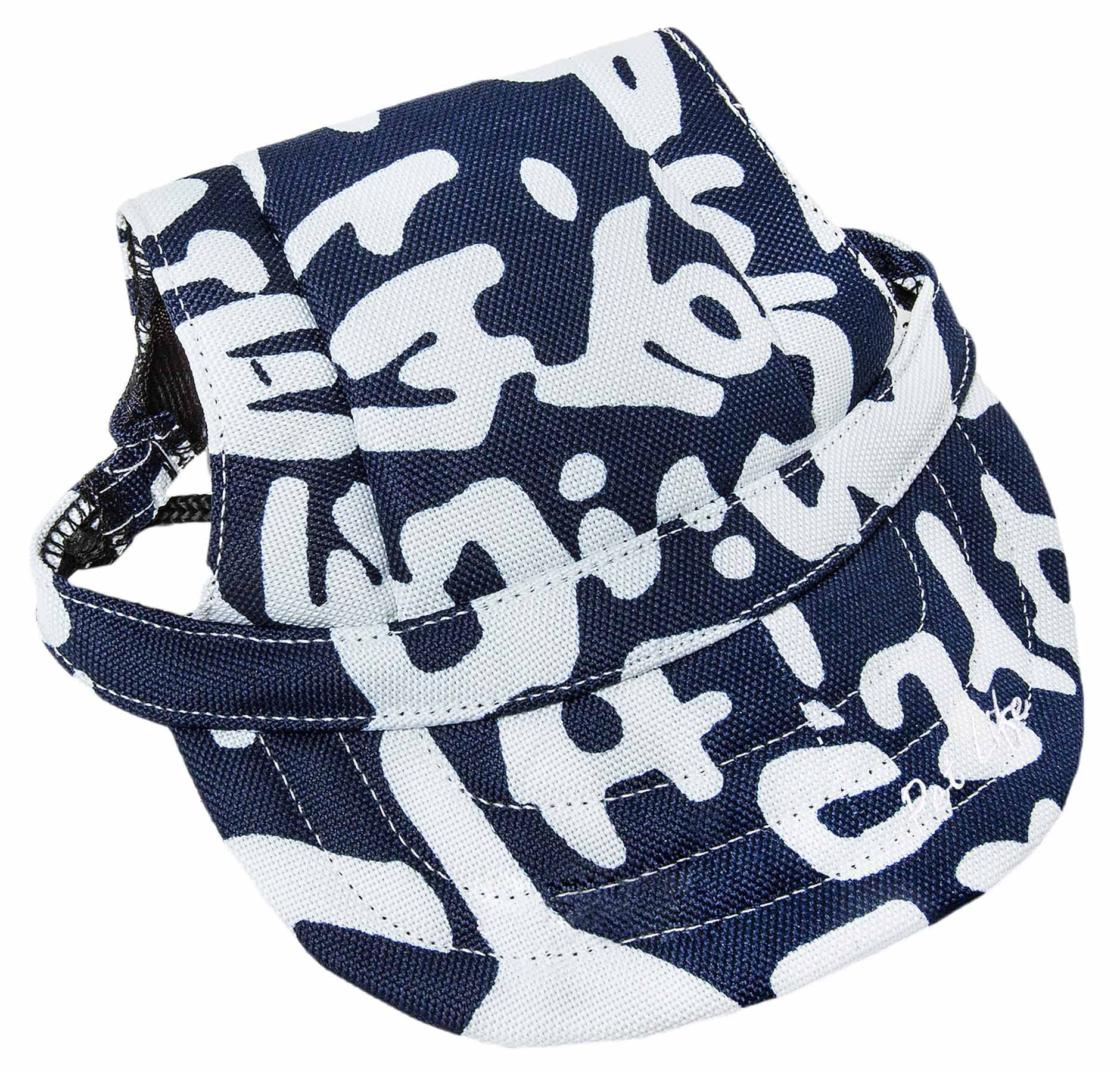 Pet Life ® Graffiti Patterned Dog Hat With Uv Coverage Protection - Provides More Shade Than A Dog Banadana - Features Ear Holes And Adjustable Jaw-Strings For Quick Slip-On Access