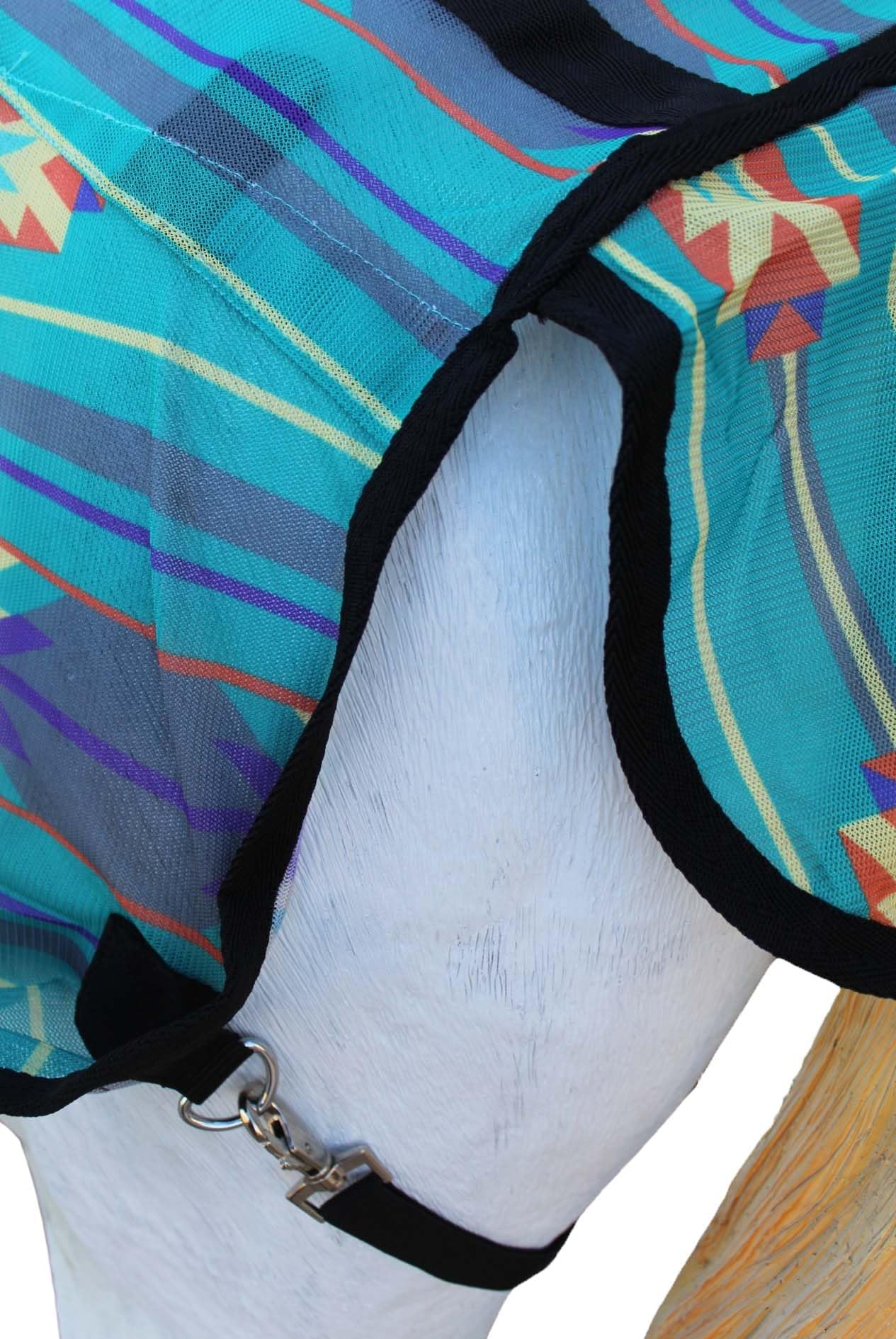 Challenger 60'' Horse Mesh Summer Scrim Sheet Flysheet Spring Airflow Neck Teal Aztec 73113