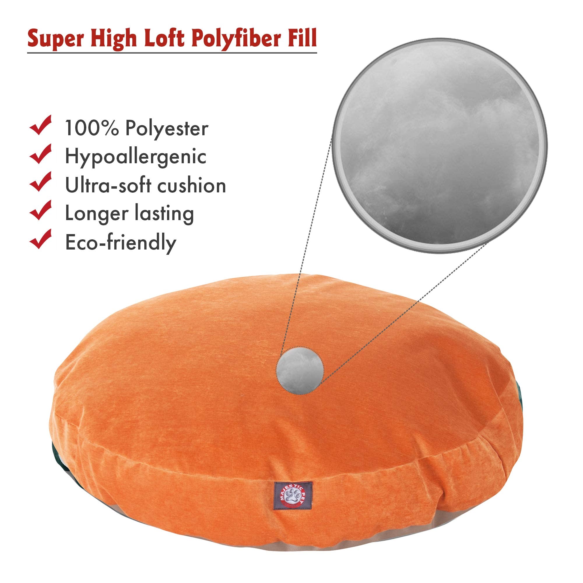Orange Villa Collection Small Round Pet Dog Bed