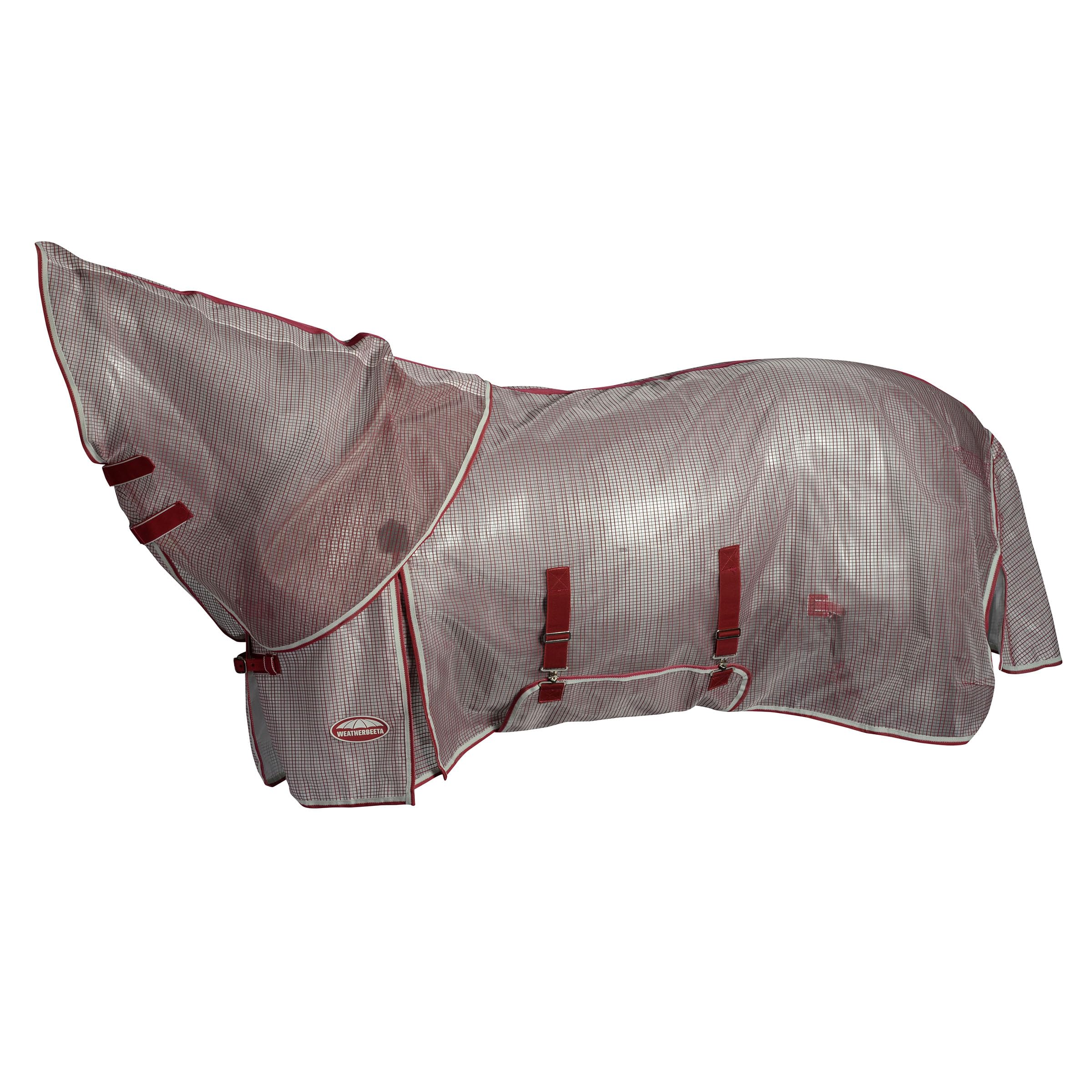 Weatherbeeta Comfitec Ripshield Plus With Belly Wrap Detach A Neck, White/Burgundy, 75''