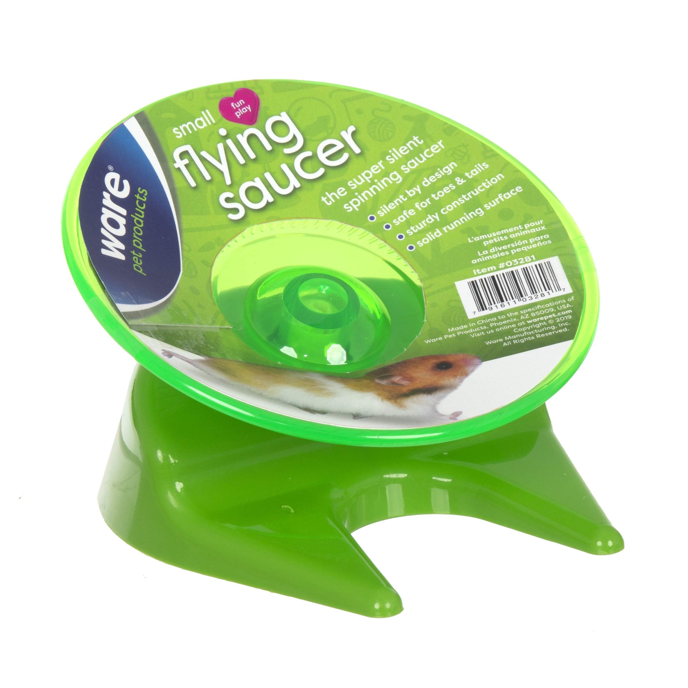 Ware Manufacturing Flying Saucer Exercise Wheel For Small Pets, 5-Inch - Colors May Vary