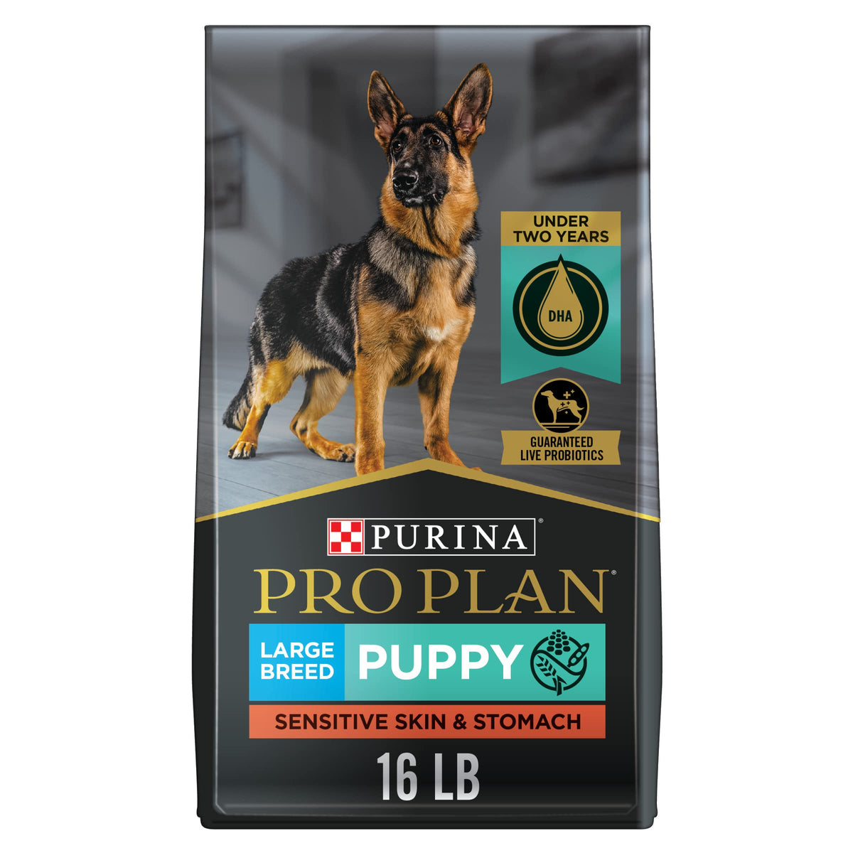 Purina Pro Plan Sensitive Skin And Stomach Large Breed Puppy Food With Probiotics, Salmon & Rice Formula - 16 Lb. Bag