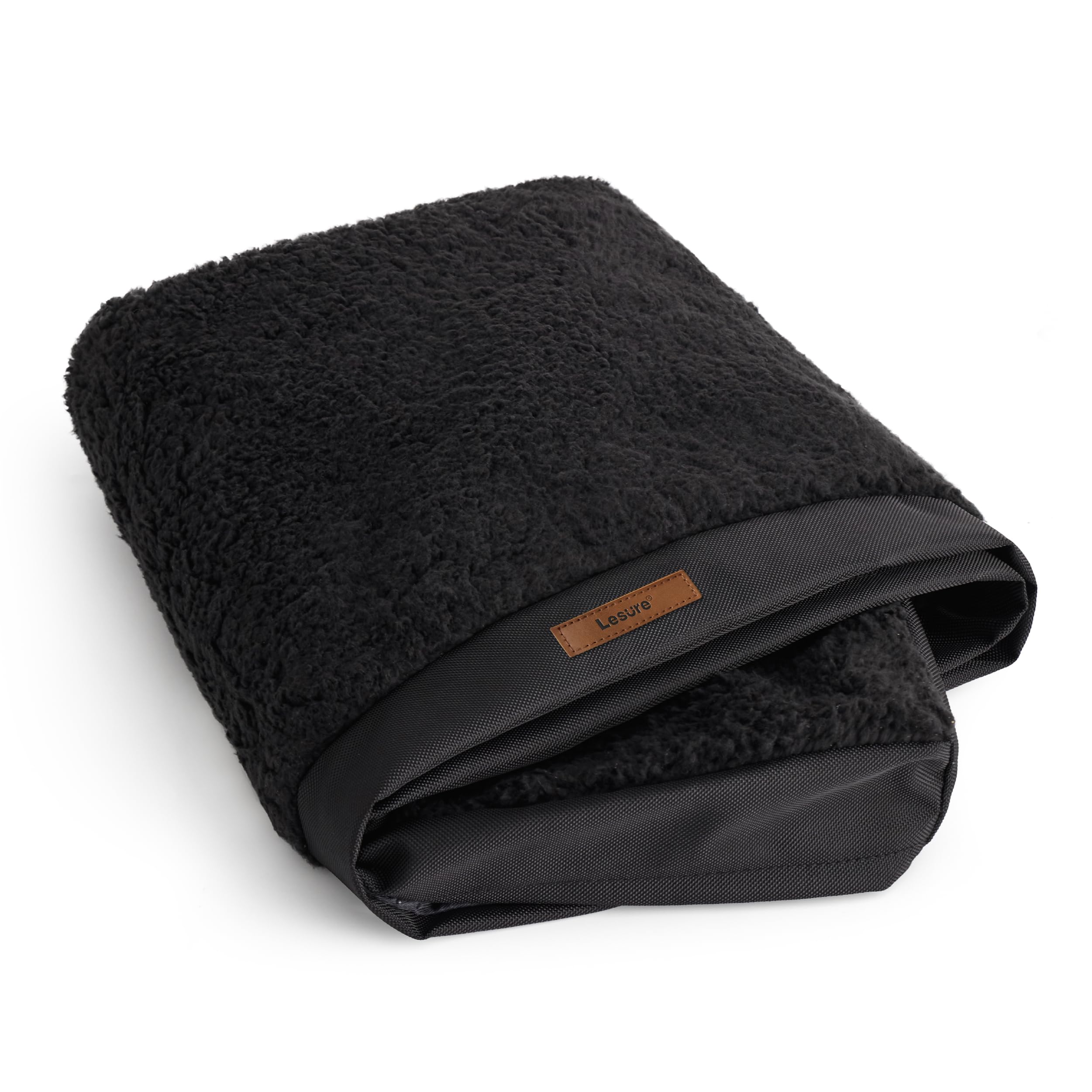 Lesure Dog Bed Cover Large Washable Replacement Cover For Orthopedic Pet Mat 36X27X3 Inches, Black