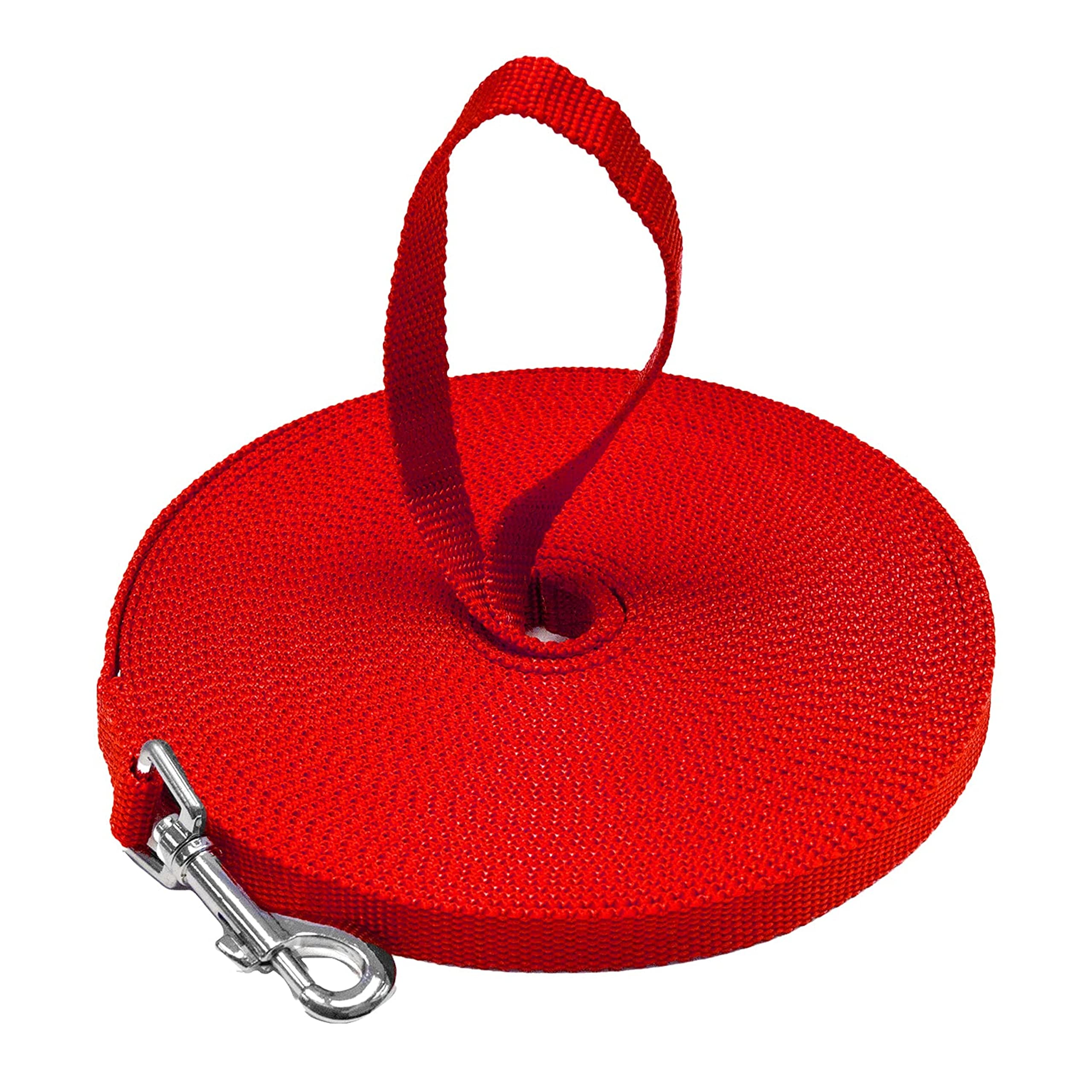 Long Dog Puppy Obedience Recall Training Agility Lead, Leash - RED, 30 Foot - by, Downtown Pet Supply