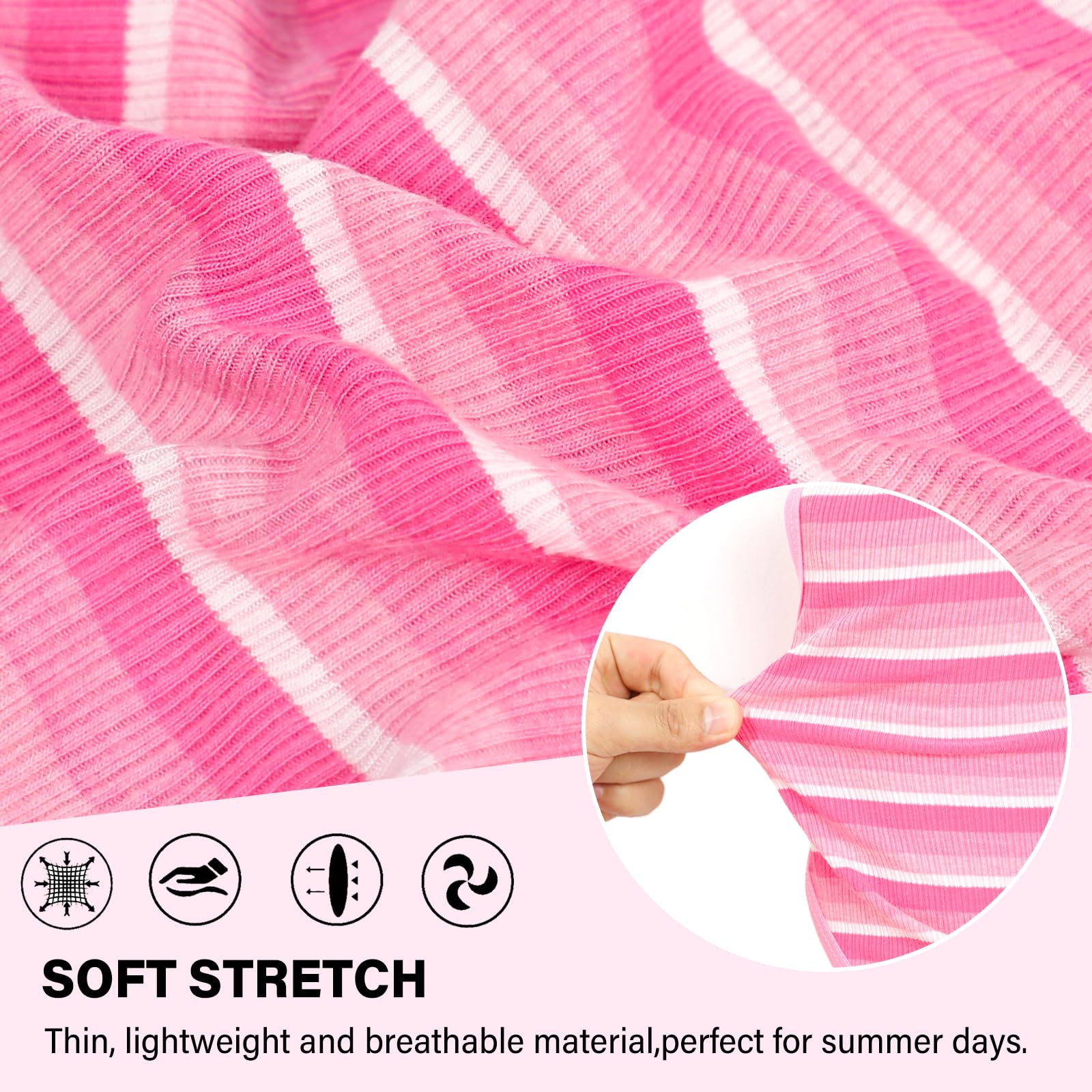 2-Piece Dog Shirts For Small Dogs Striped Puppy Clothes Soft Pet Tee Shirt Summer Dog Clothes For Small Dogs Girl Boy, Chihuahua