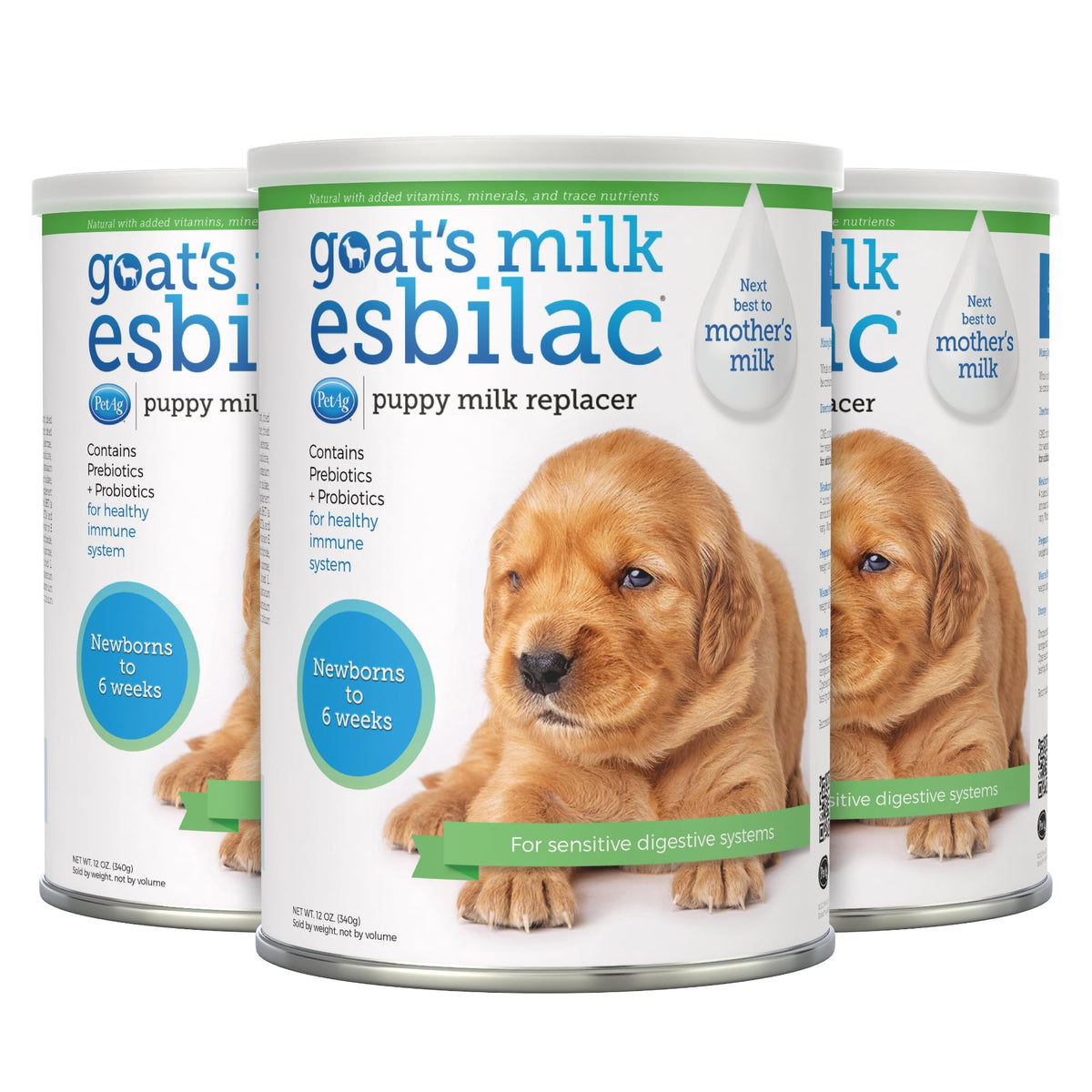 Pet-Ag Goats Milk Esbilac Powder - 12 Oz, Pack Of 4 - Powdered Puppy Formula With Prebiotics, Probiotics & Vitamins For Puppies 