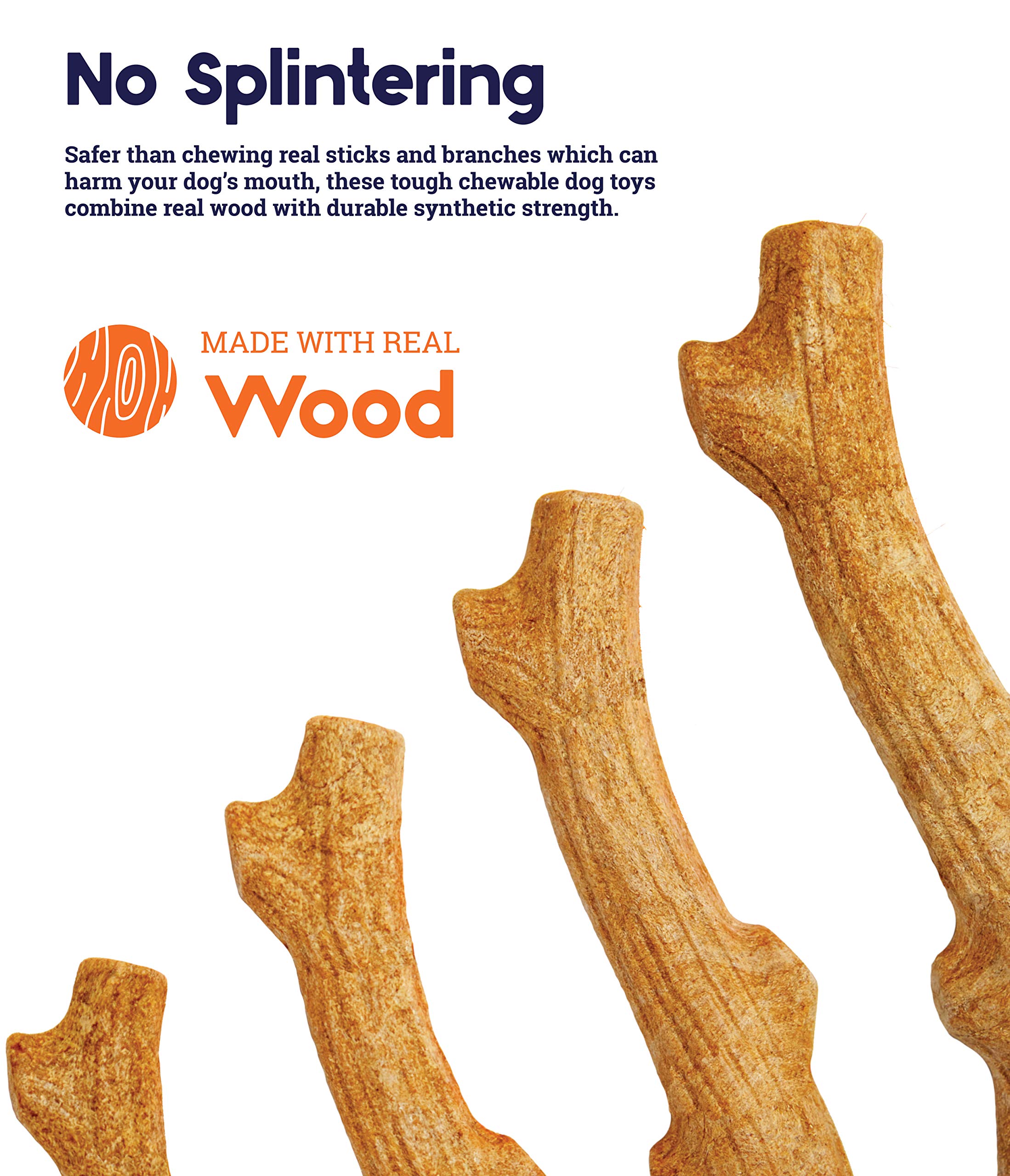 Petstages Super Dogwood Dog Chew Toy, Medium - Safe & Long Lasting Chewable Sticks Made Of Natural Wood And Durable Synthetic - Usa Made