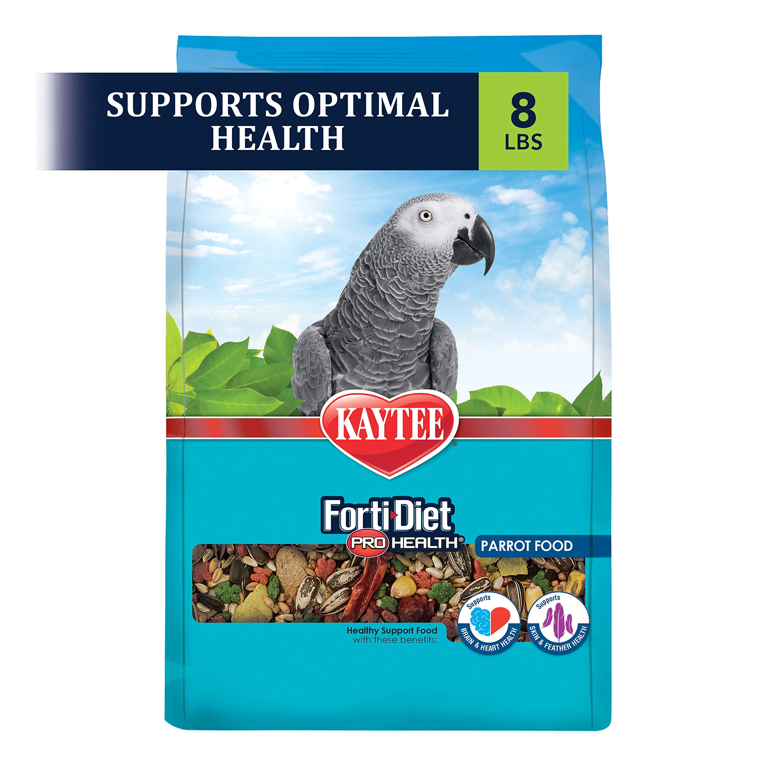 Kaytee Forti-Diet Pro Health Pet Parrot Bird Food, 8 Pound