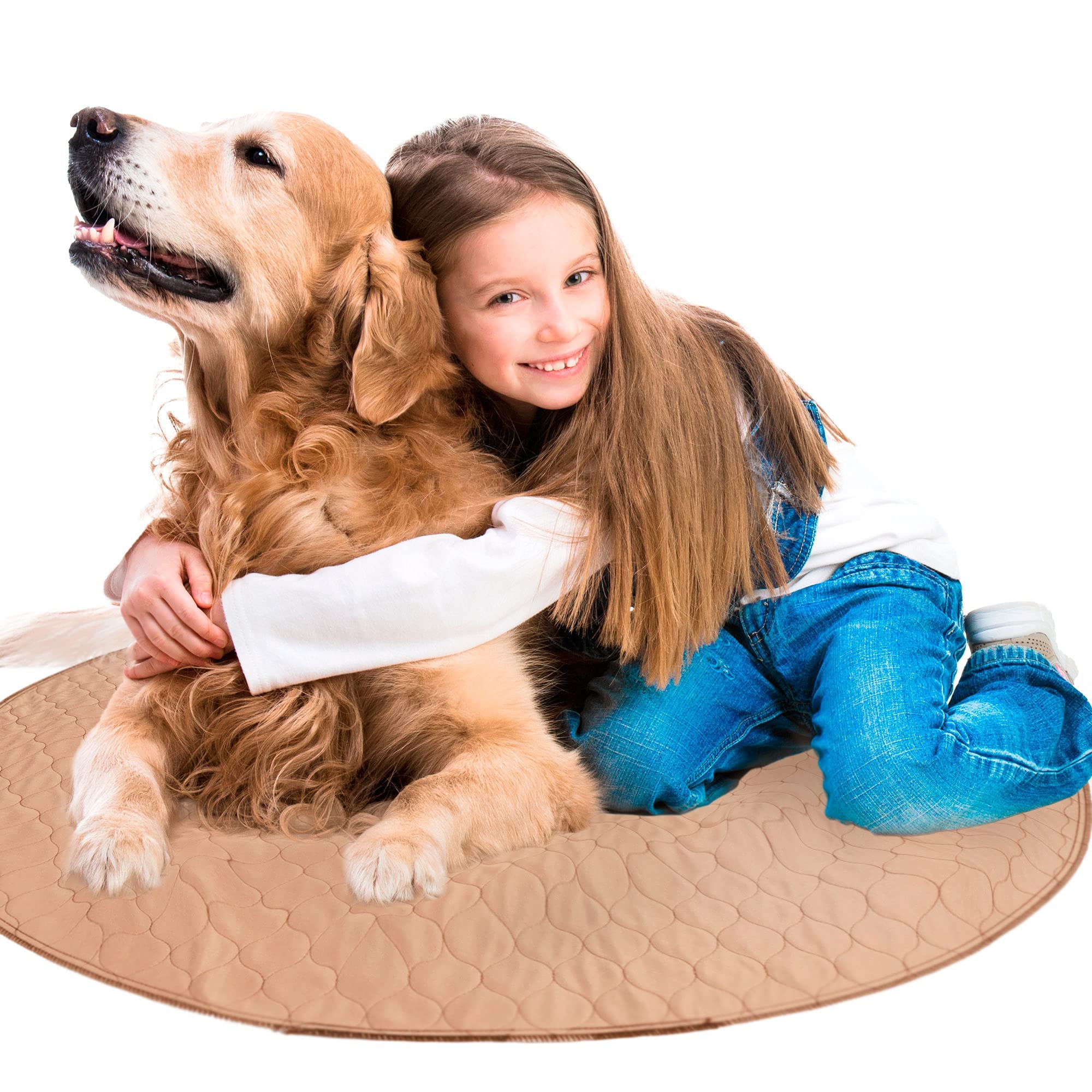 Ezwhelp Washable Whelping Dog Pee Pads - Waterproof And Reusable Potty Training Floor Pads - Absorbent Dog Training Bed - Puppy Training Pads Supplies, Absorbent Pet Pen Floor Pad Puppies, 36-In