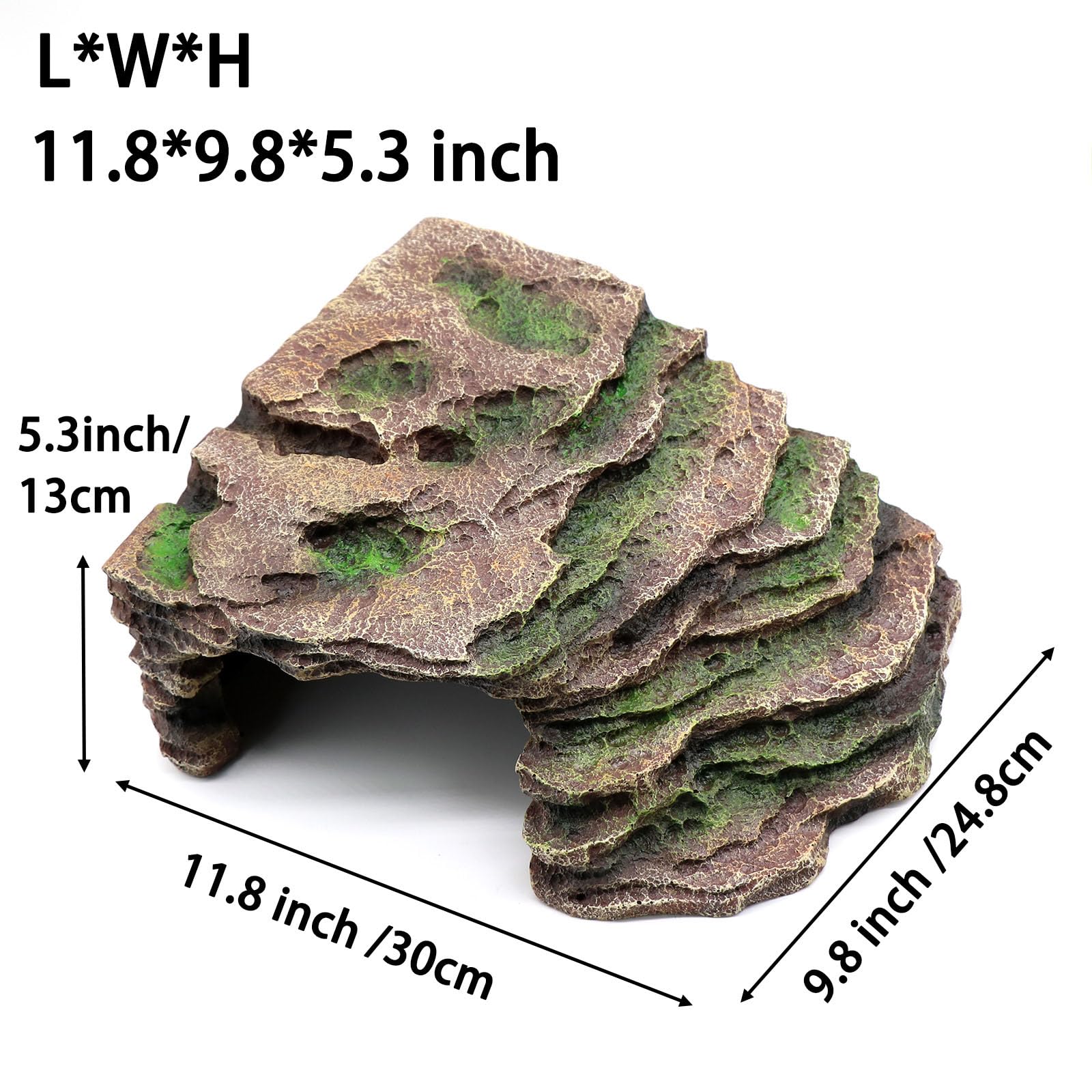 Large Reptile Hide Shale Scape Step Ledge, Reptile Cave Hideout, Bearded Dragons Accessories, Basking Rocks for Bearded