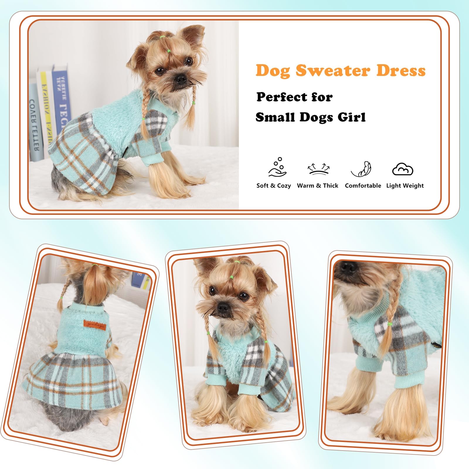 Dog Sweater Dress Dog Winter Clothes For Small Dogs Boy Girl Fall Dog Dress Warm Fleece Chihuahua Yorkie Teacup Dog Sweaters Dre