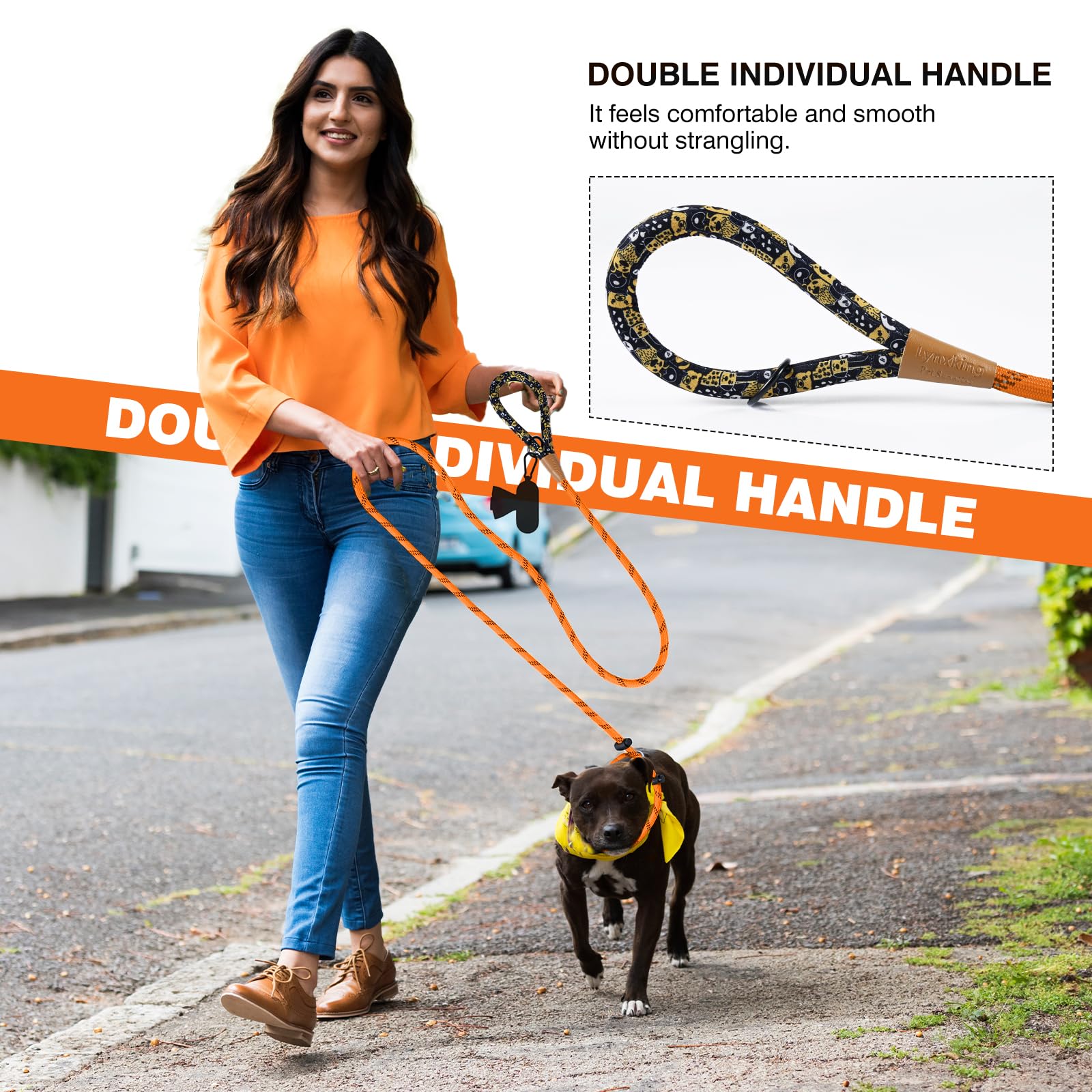 Lynxking Slip Lead Dog Leash Reflective, Heavy Duty Comfortable Strong Rope For Large Medium Small Dogs No Pull Pet Training (Or