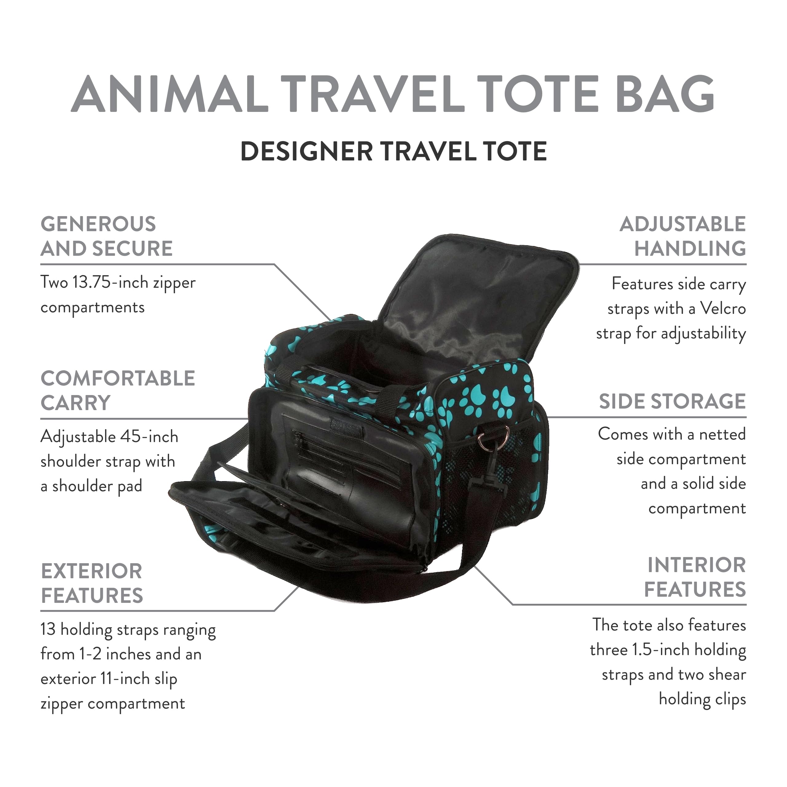 WAHL Professional Animal Travel Tote Bag with Zipper - (#97764-001) - Travel Bag - Storage Bag for Grooming Supplies - for Dog,