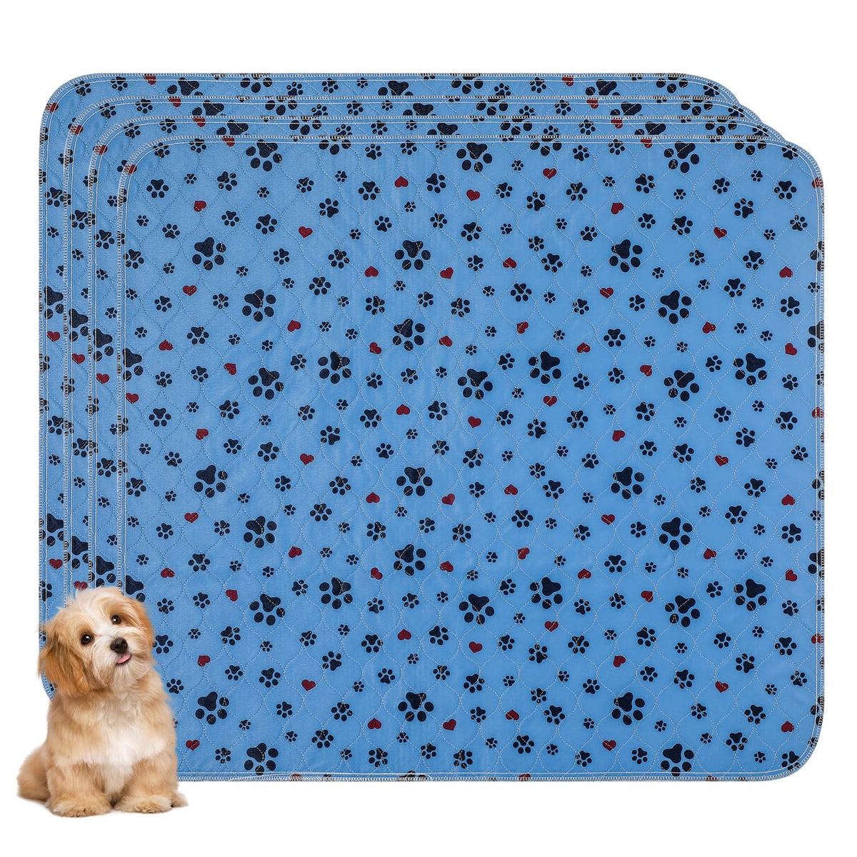 Washable Pee Pads For Dogs,4 Pack Extra Large 34''X36'' Super Absorbent Reusable Puppy Pads,Non-Slip 100% Waterproof Dog Pee Pad