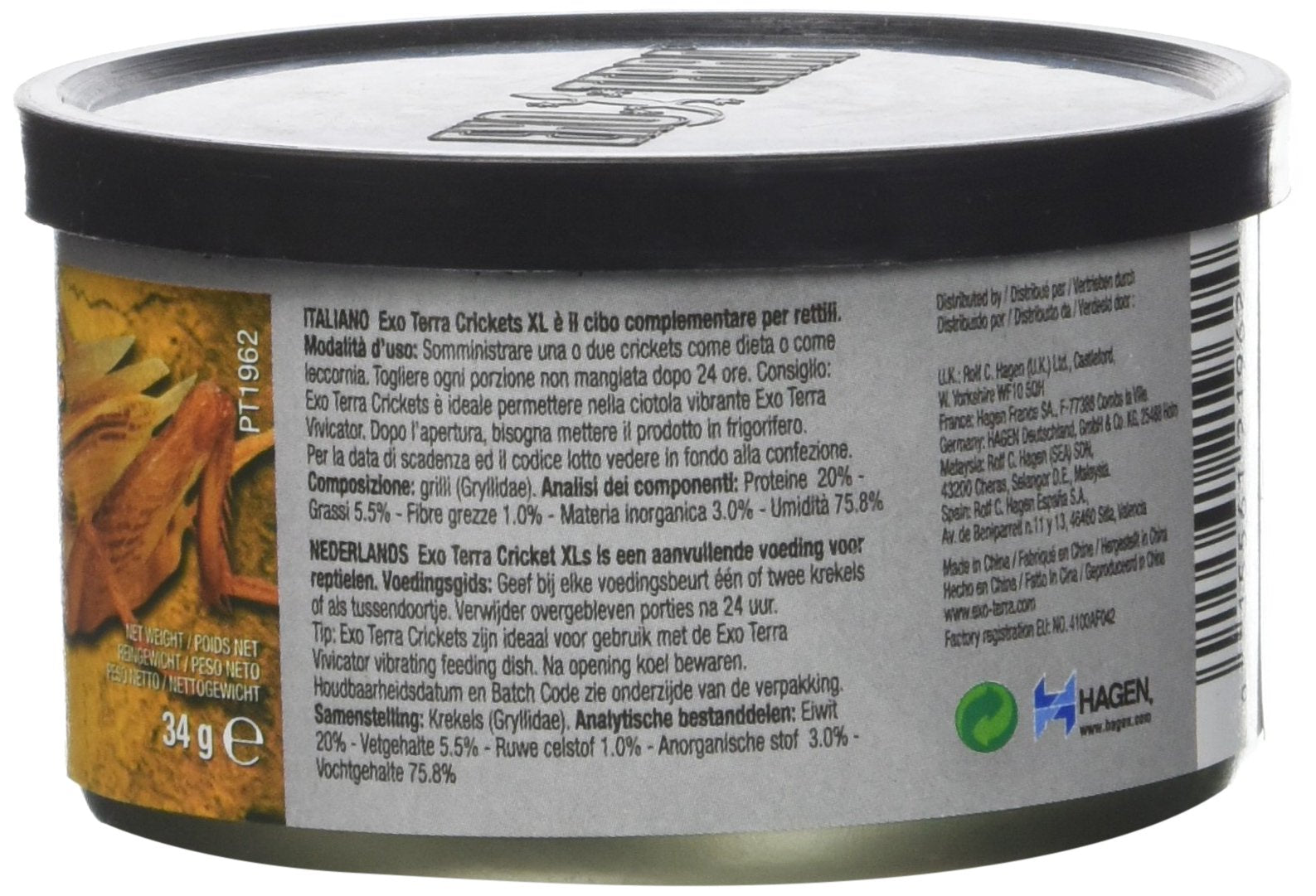 Exo Terra Canned Crickets XL Specialty Reptile Food