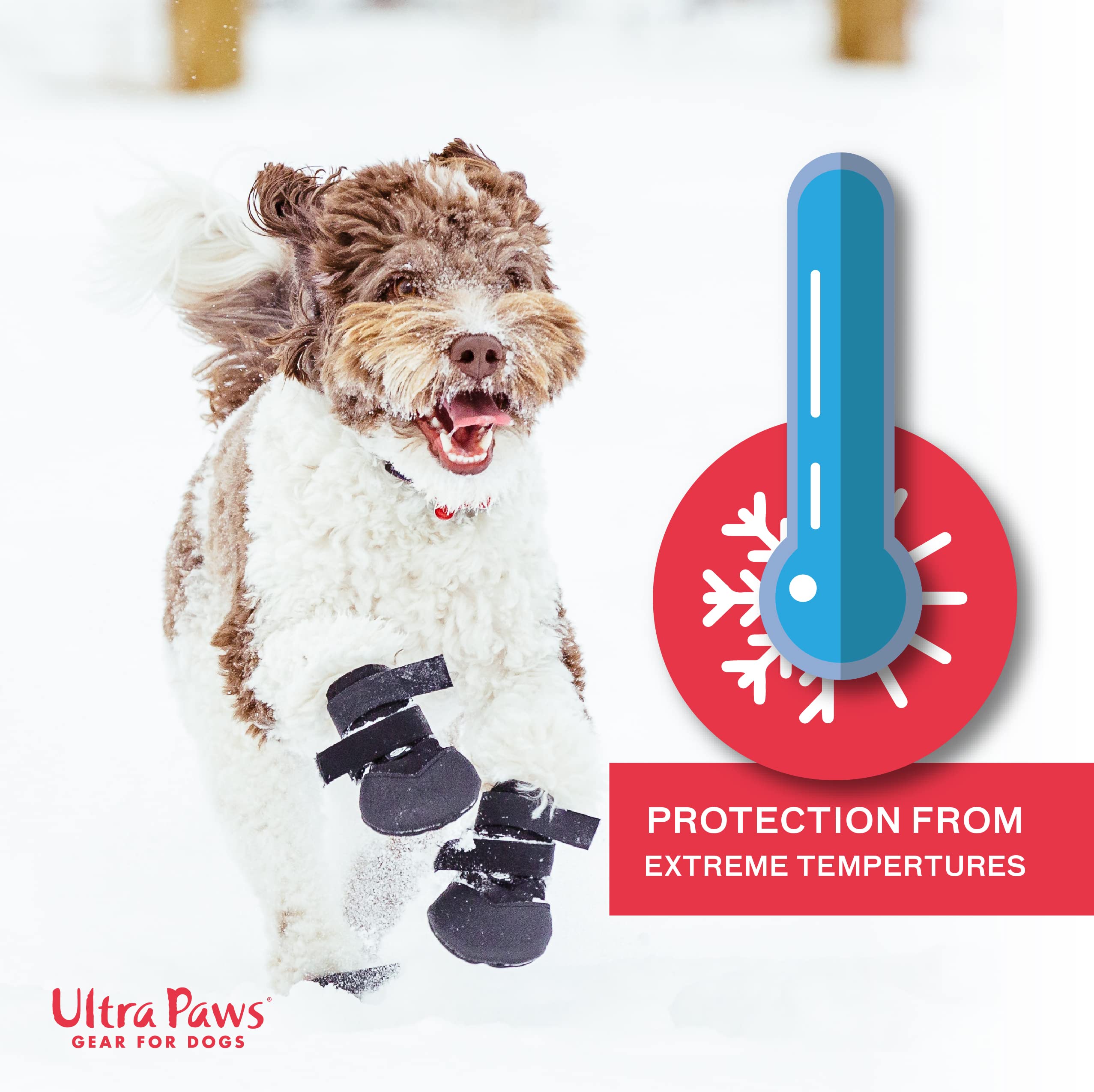 Ultra Paws Durable Dog Paw Protector|Dog Boots|Dog Shoes|Black Light Duty Heat, Water Resistant Dog Booties for hot Pavement for