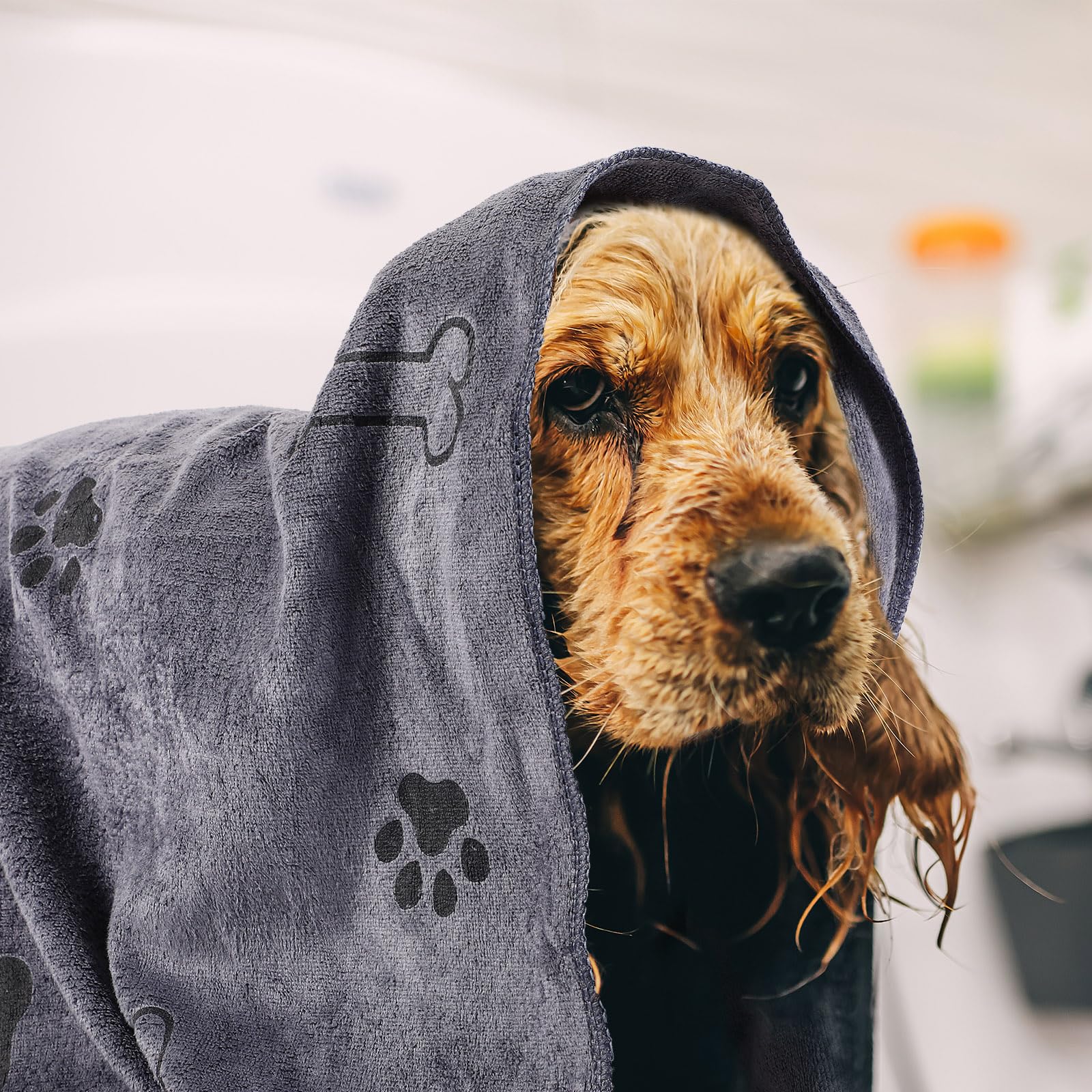 Chumia 4 Pcs Dog Towels For Drying Dog Puppy Bulk Microfiber Absorbent Paw Towel Pet Bathing Supplies Quick Drying For Medium Ca