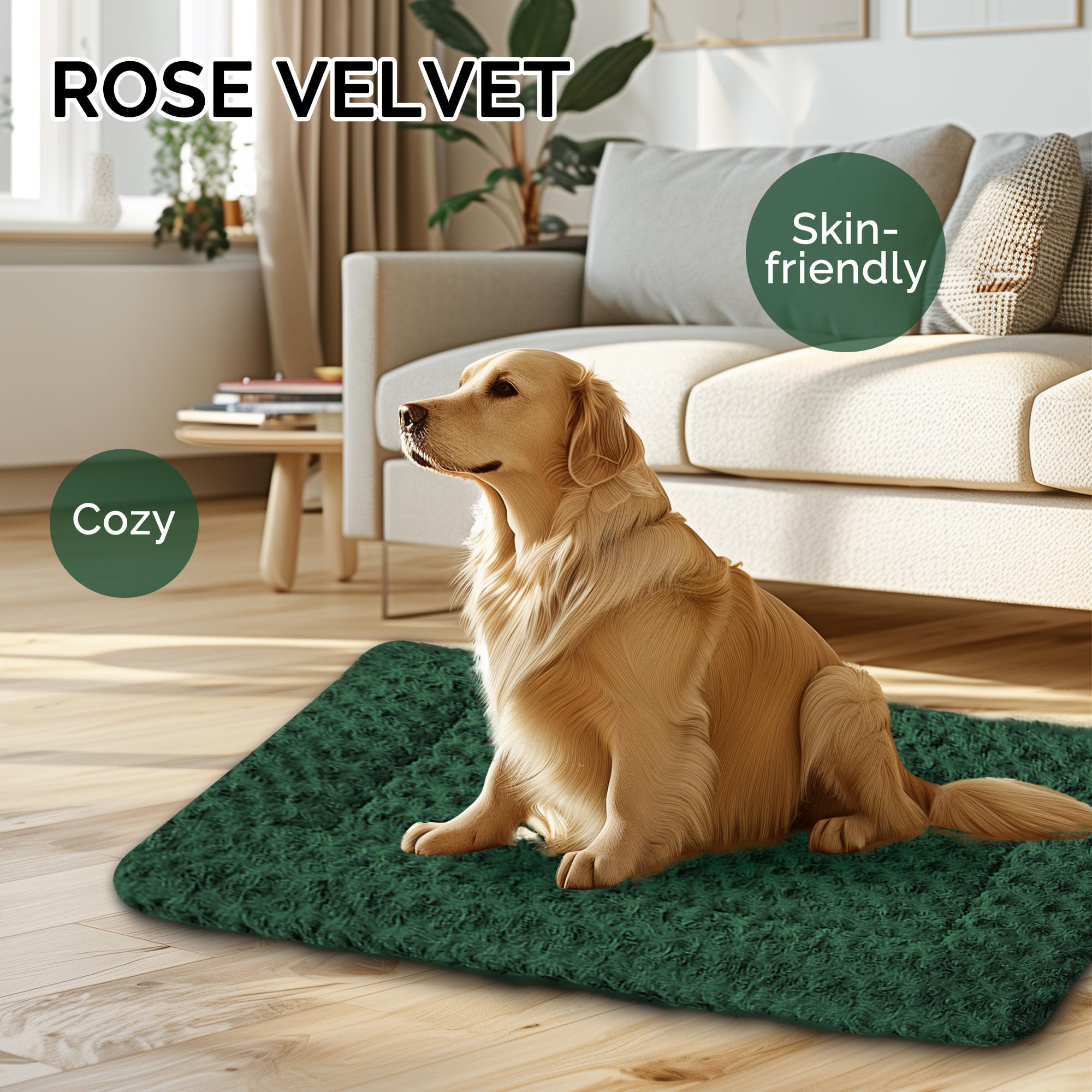 Dog Bed Mat For Small/Medium/Large Dogs Sleeping, Soft, Durable, Washable & Anti-Slip Crate Pads, Reversible Dog Mat Bed Kennel