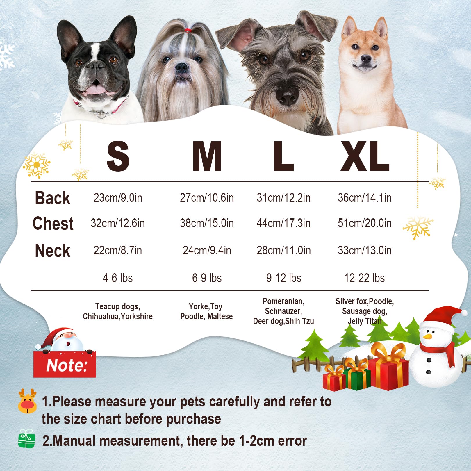 Dog Christmas Sweater Pet Clothes: Turtleneck Knitted Dog Xmas Sweater With Snowman Snowflake Pattern, Holiday Theme Pet Clothes