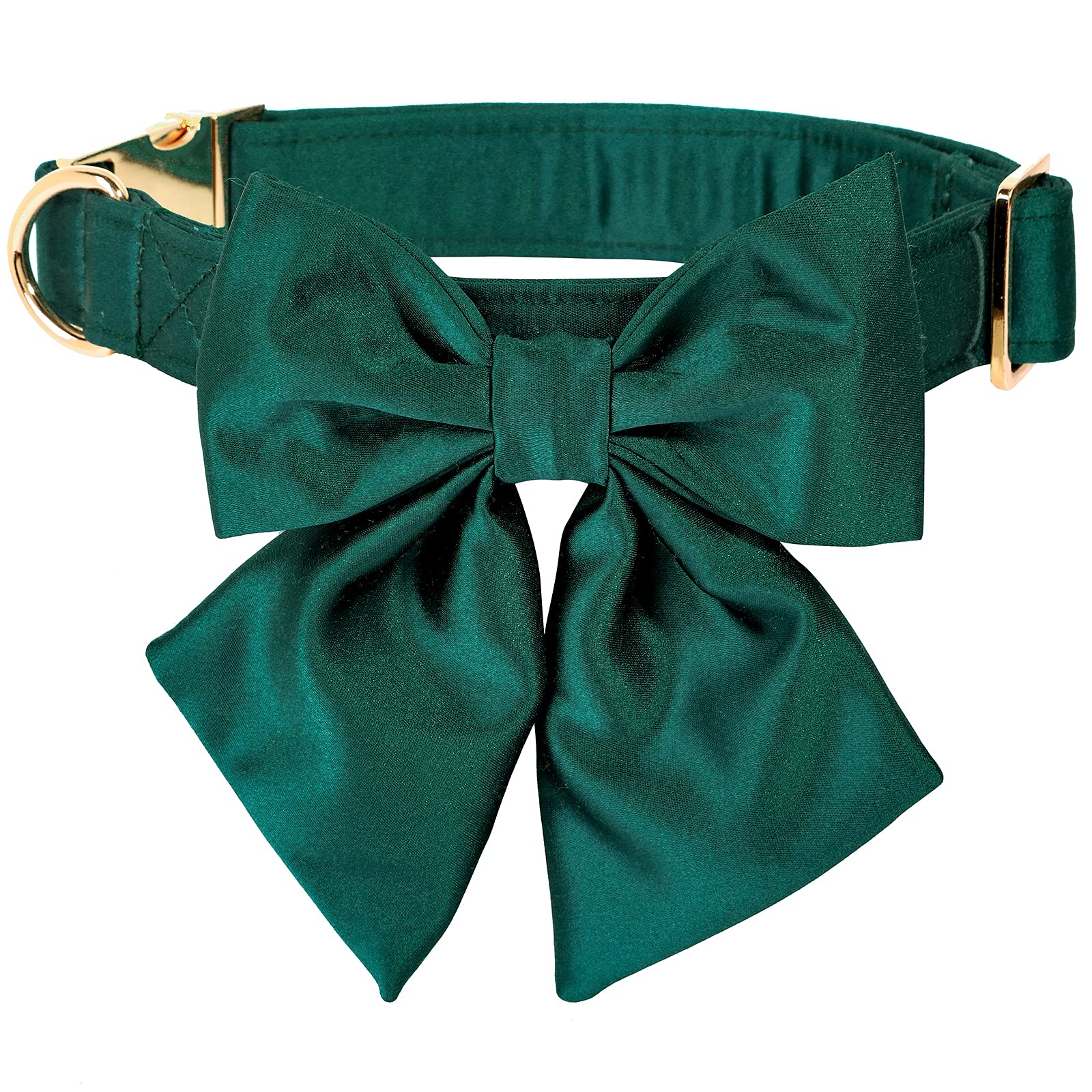 Lionet Paws Bowtie Dog Collar - Comfortable Silk Dog Collar With Detachable Bow Tie For Large Dogs, Neck 16-24 Inches