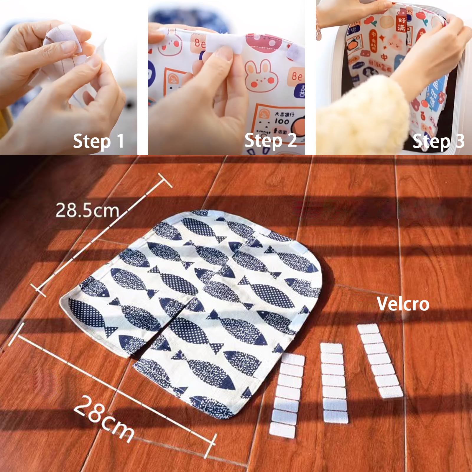 Curtain for Self Cleaning Cat Litter Box,Reduces Cat Litter Bounce, Stops Odors from The Litter Box Self Cleaning (Wave, Square)