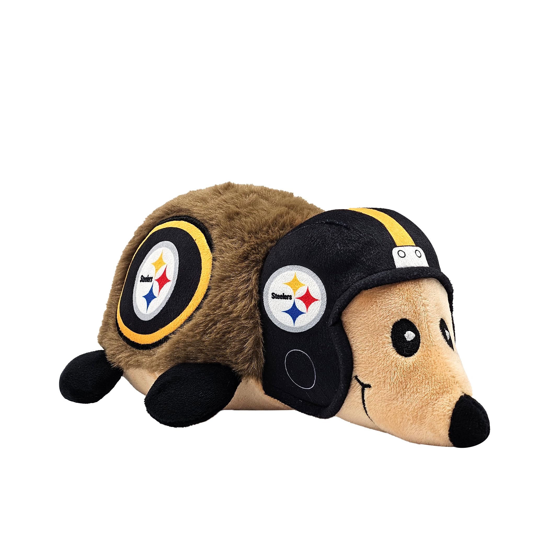 Pets First NFL Plush Hedgehog Toy for Dogs & Cats, Squeaker, Pittsburgh Steelers, Model PIT-3744