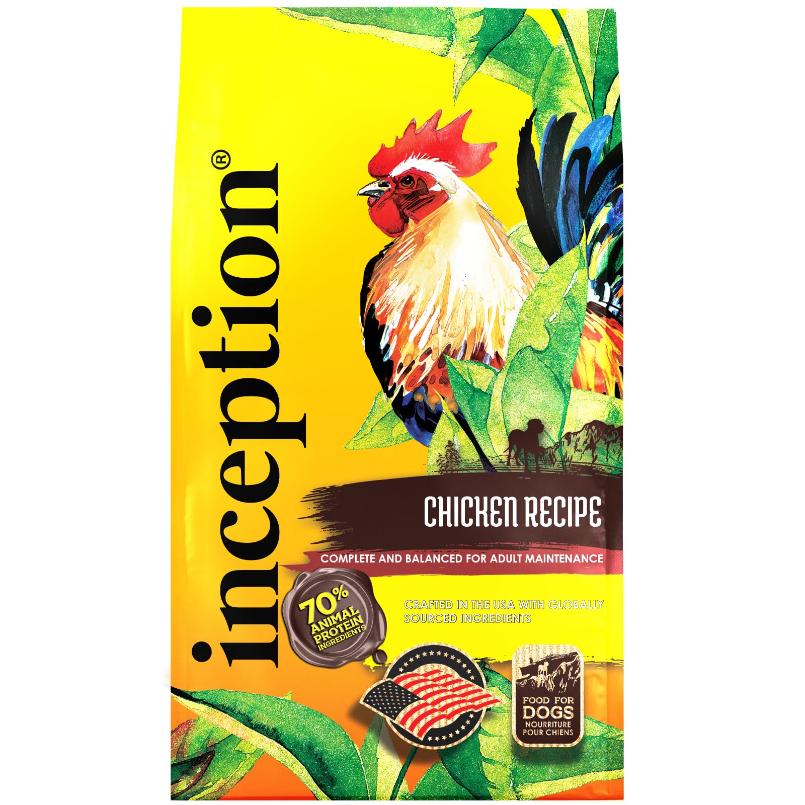Inception Dry Dog Food Chicken Recipe - Complete and Balanced Dog Food - Meat First Legume Free Dry Dog Food - 4 lb. Bag