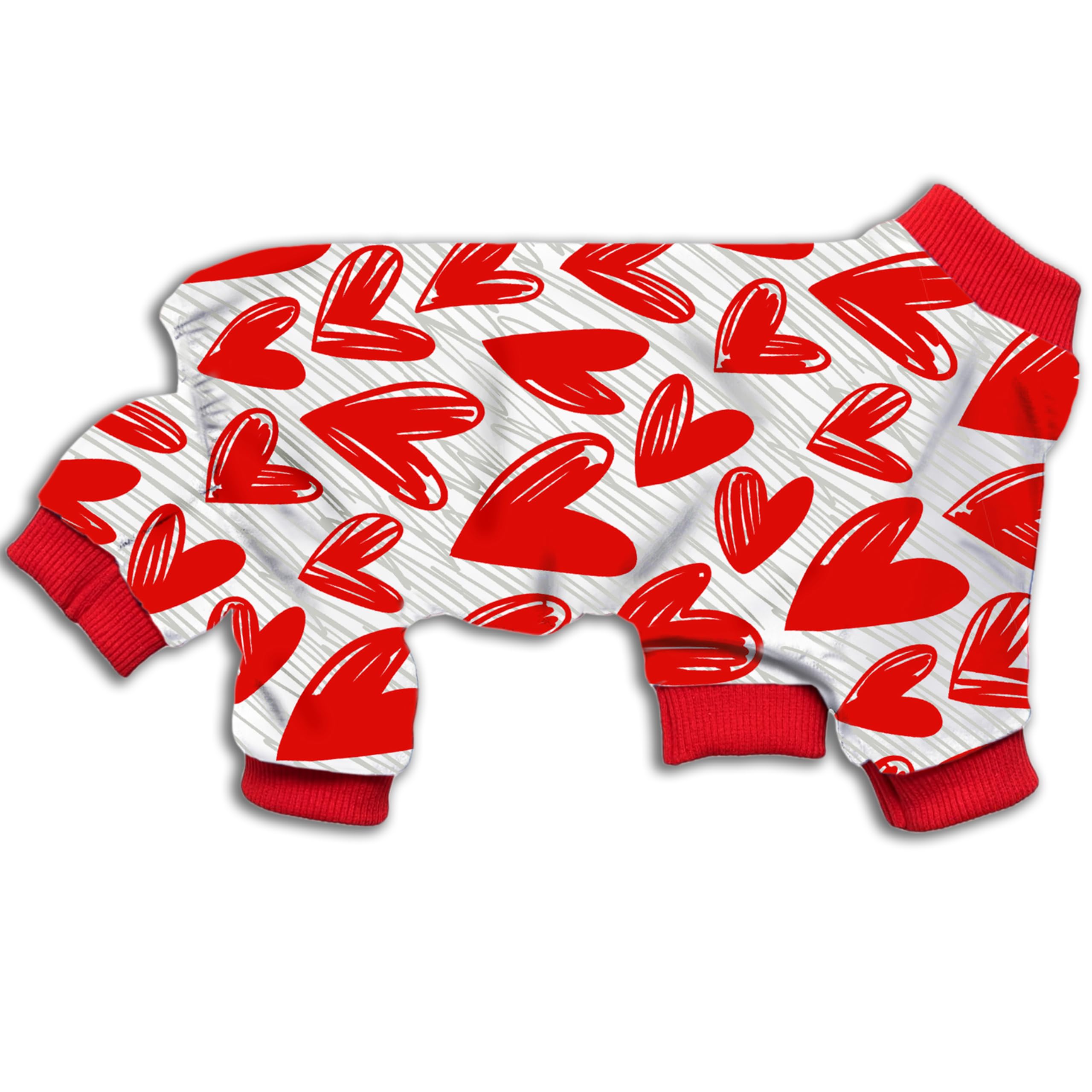 Valentine Holiday Dog Cat Pajamas, Sweet Heart Jumpuits Cloth For Small Medium Boys And Girls Puppies Pets Doggie (Xx-Large)