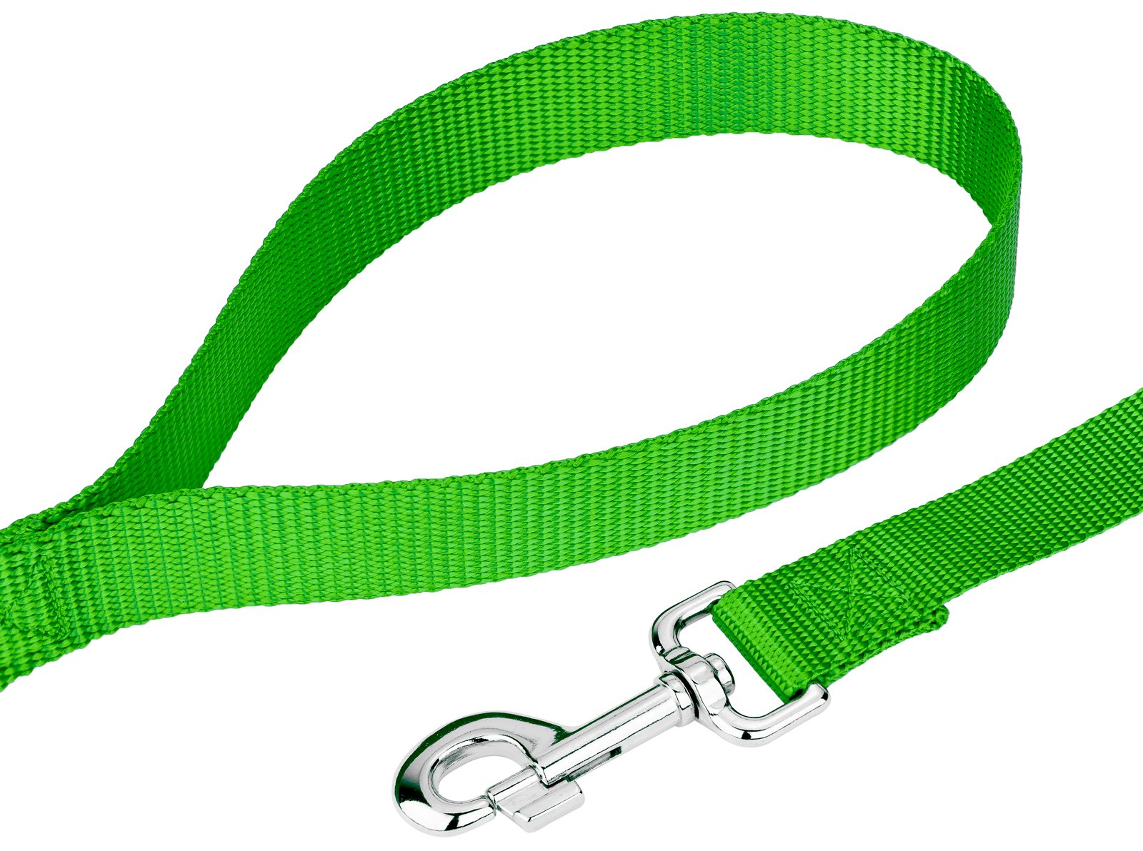 Country Brook Petz - 1 Inch Solid Color Nylon Dog Leash - Durable Clip - Soft Handle (1 Inch Wide, 4 Foot, Hot Lime Green)