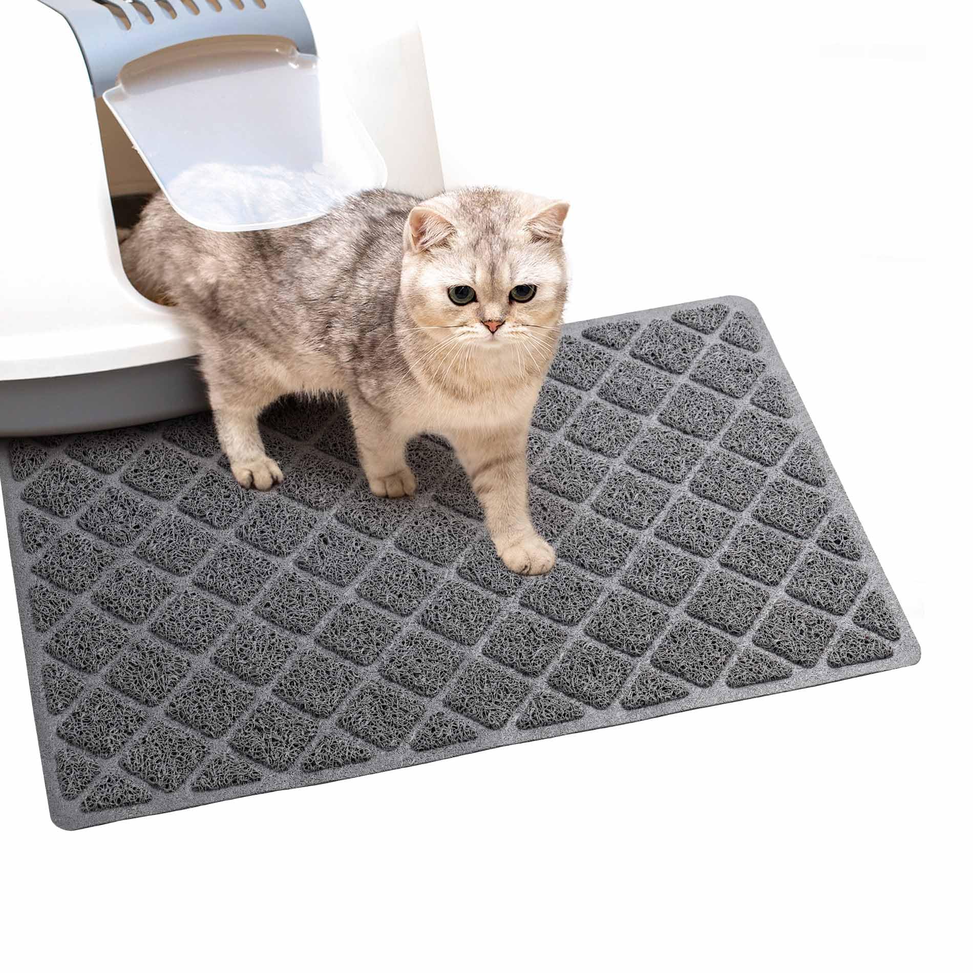 Cat Litter Mat, 23X 14 In Litter Trapping Mat Premium Durable Pvc Pad, Easy To Clean Cat Litter Box Mat, Non-Slip, Urine Waterpr