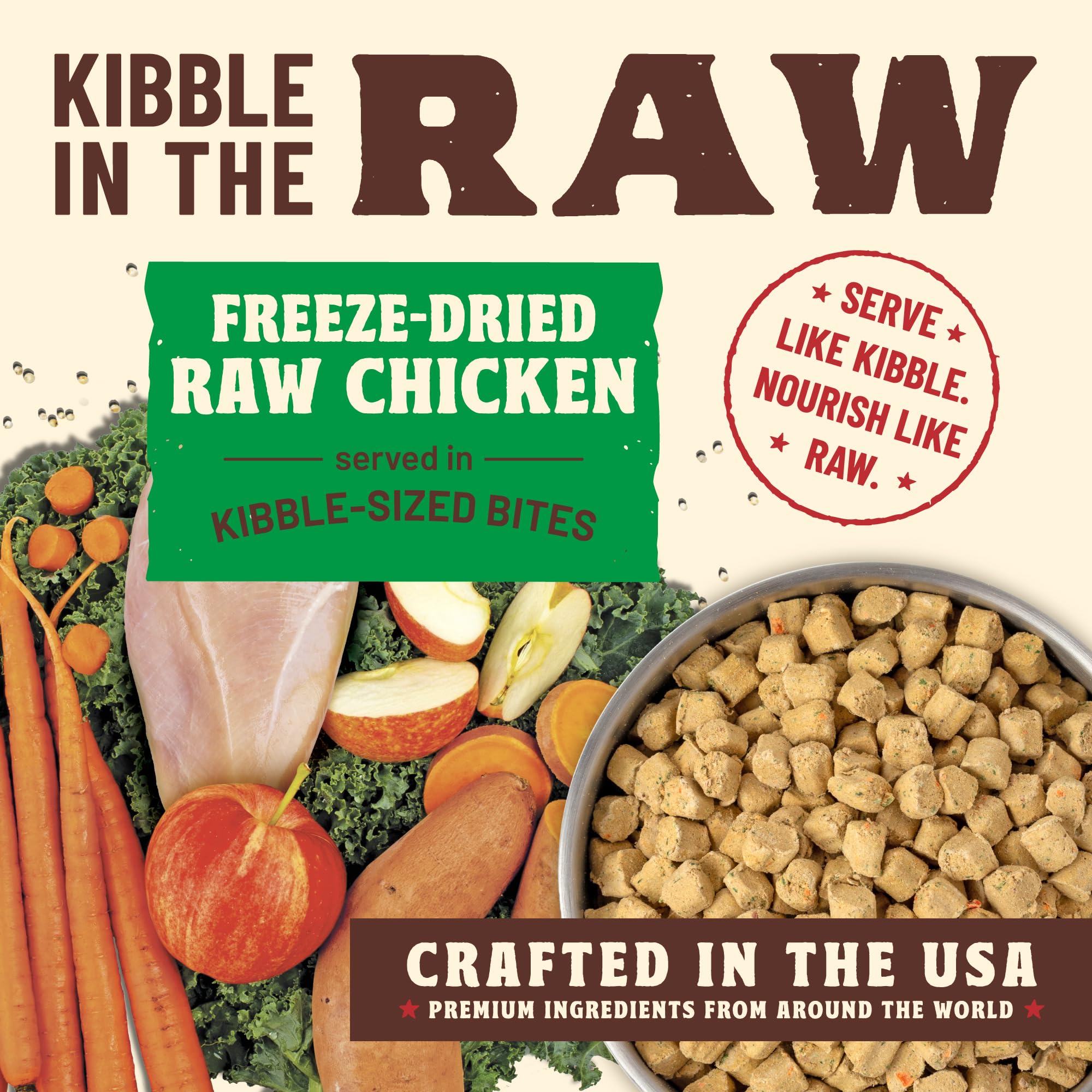 Primal Kibble in The Raw, Freeze Dried Dog Food, Small Breed Recipe, Scoop & Serve, Made with Raw Protein, Whole Ingredient Nutr