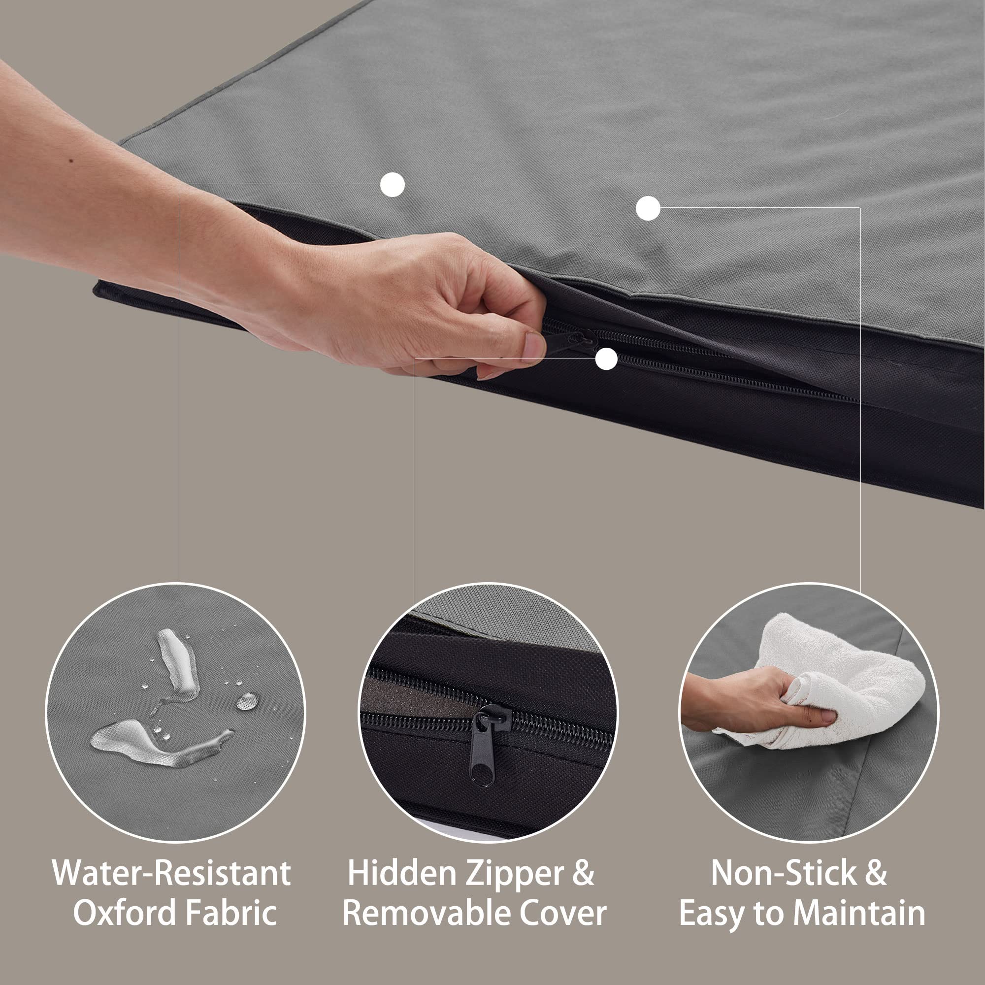 Petabby Outdoor Beds For Large Dogs, Waterproof With Washable Cover, Foldable Cooling & Orthopedic: 35In All Weather