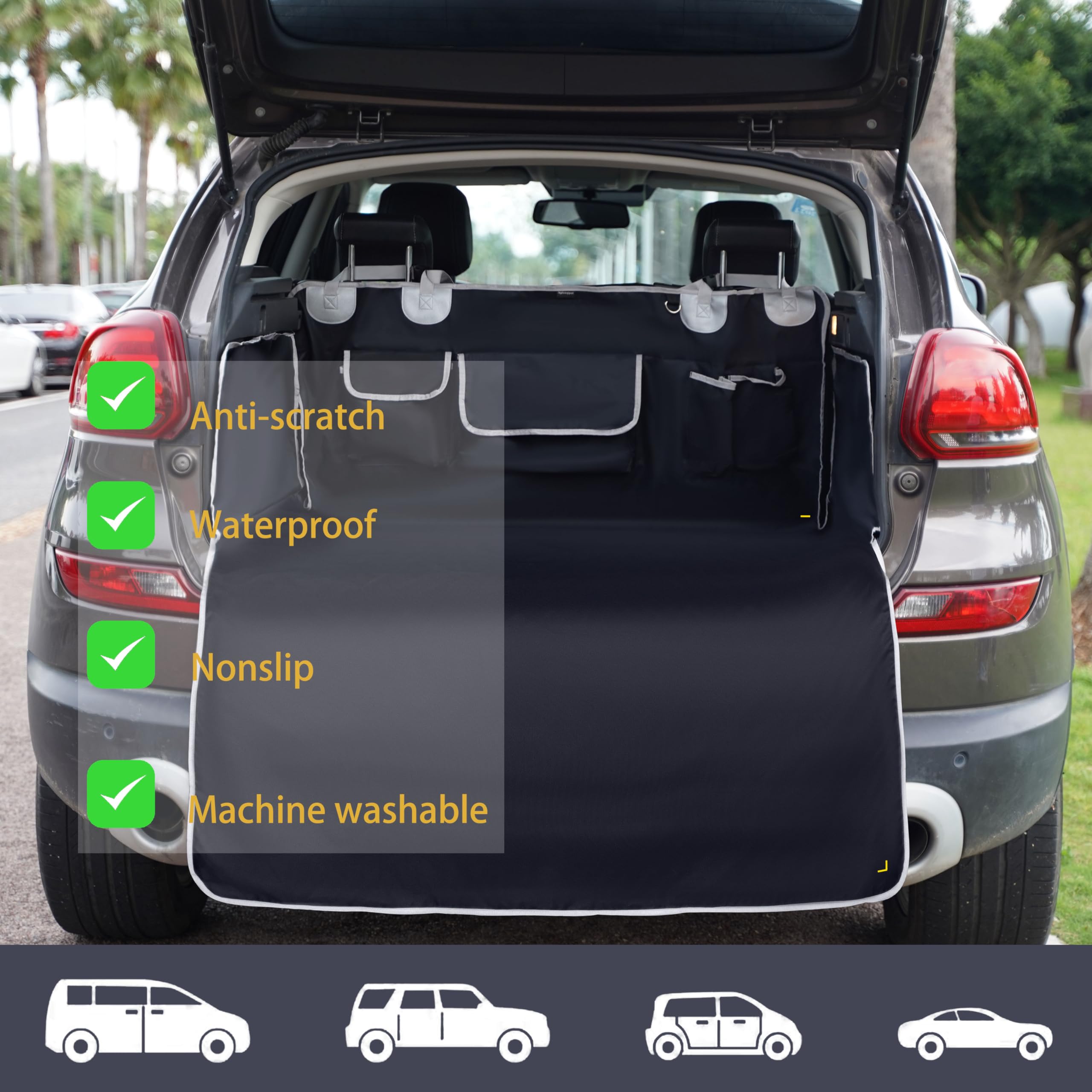 Bytaoqipet Suv Cargo Liner For Dogs, Waterproof Pet Cargo Cover Dog Seat Mat For Suvs Sedans Vans With Bumper Flap Protector