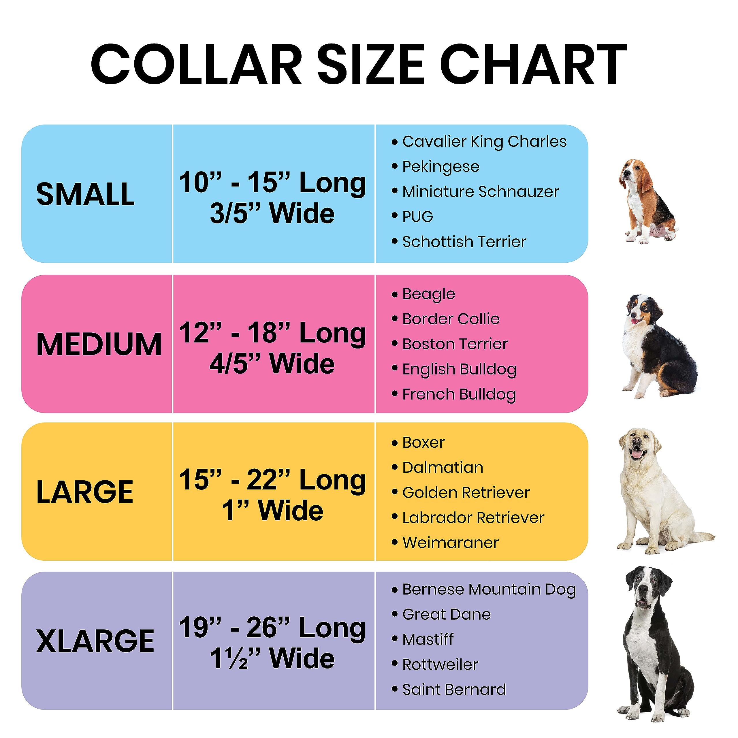 Dog Collars For Small Medium & Large Dogs Long Lasting, Adjustable, Heavy Duty For Girl And Boy Puppy With Quick-Release Plastic