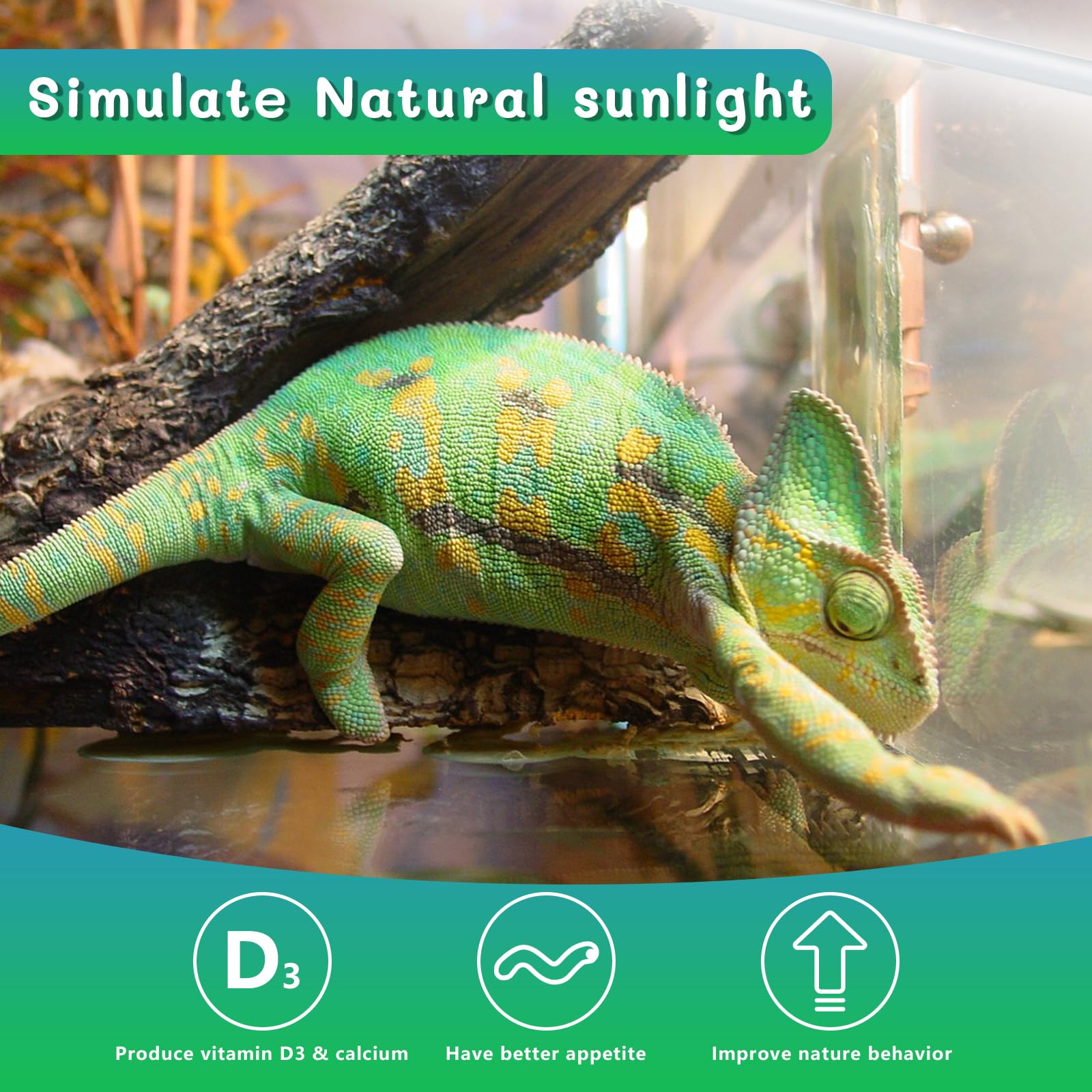 Repti Home T5 Uvb Reptile Light 24W 5.0,Uva Uvb Light Bulb For Reptiles,2 Pack Reptile Uvb Lamp Tube For Bearded Dragon