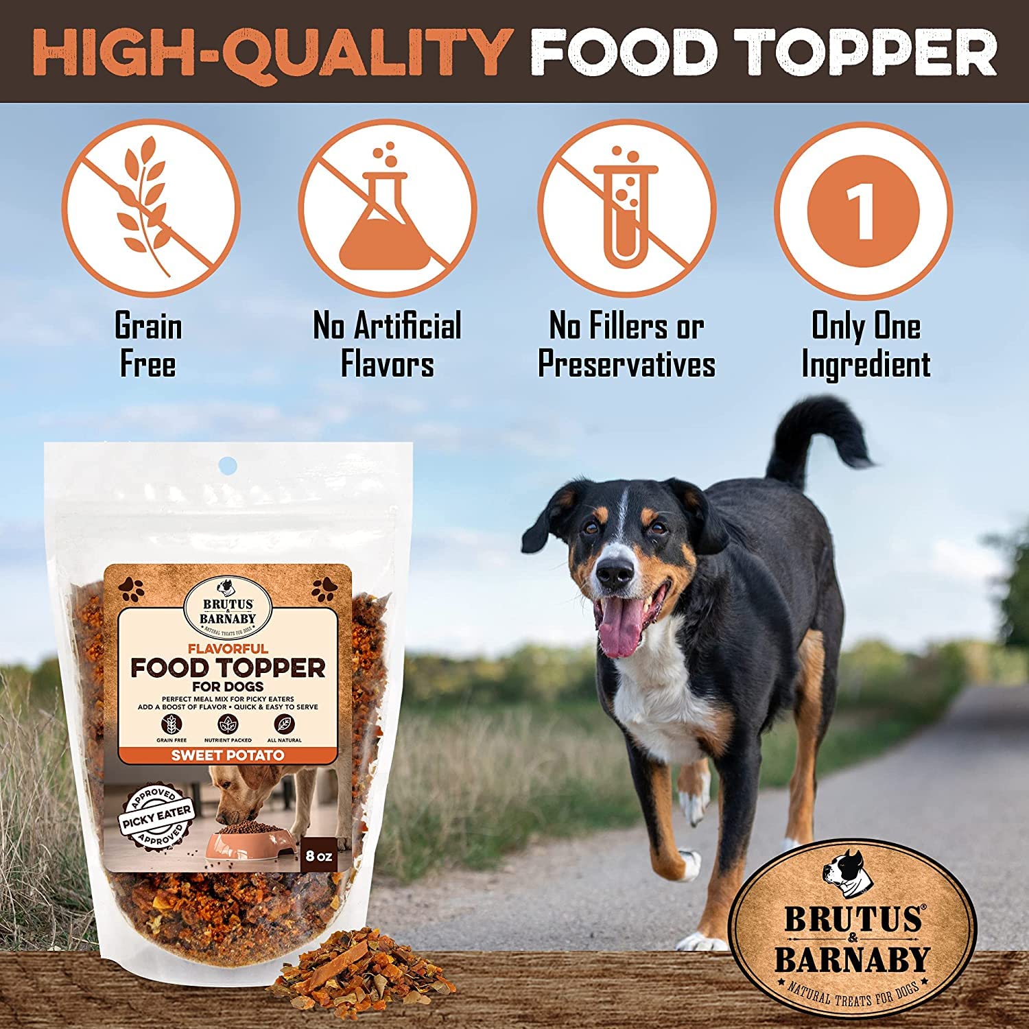 BRUTUS & BARNABY Dog Food Topper - Beef Liver - Enhance Your Dogs Meal with This Flavor Packed Mix - Sprinkle On Dog Food Flavor