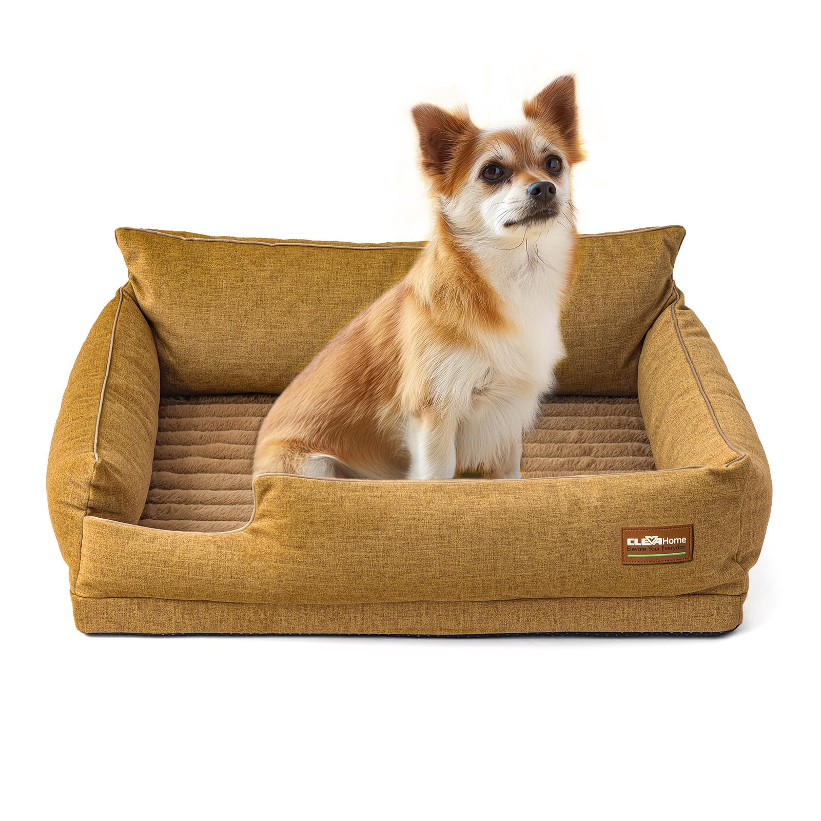 Clevahome Comfort Orthopedic Dog Sofa Bed For Small Dogs And Cats - Water-Resistant, Washable Cover & Nonslip Bottom, Orthopedic