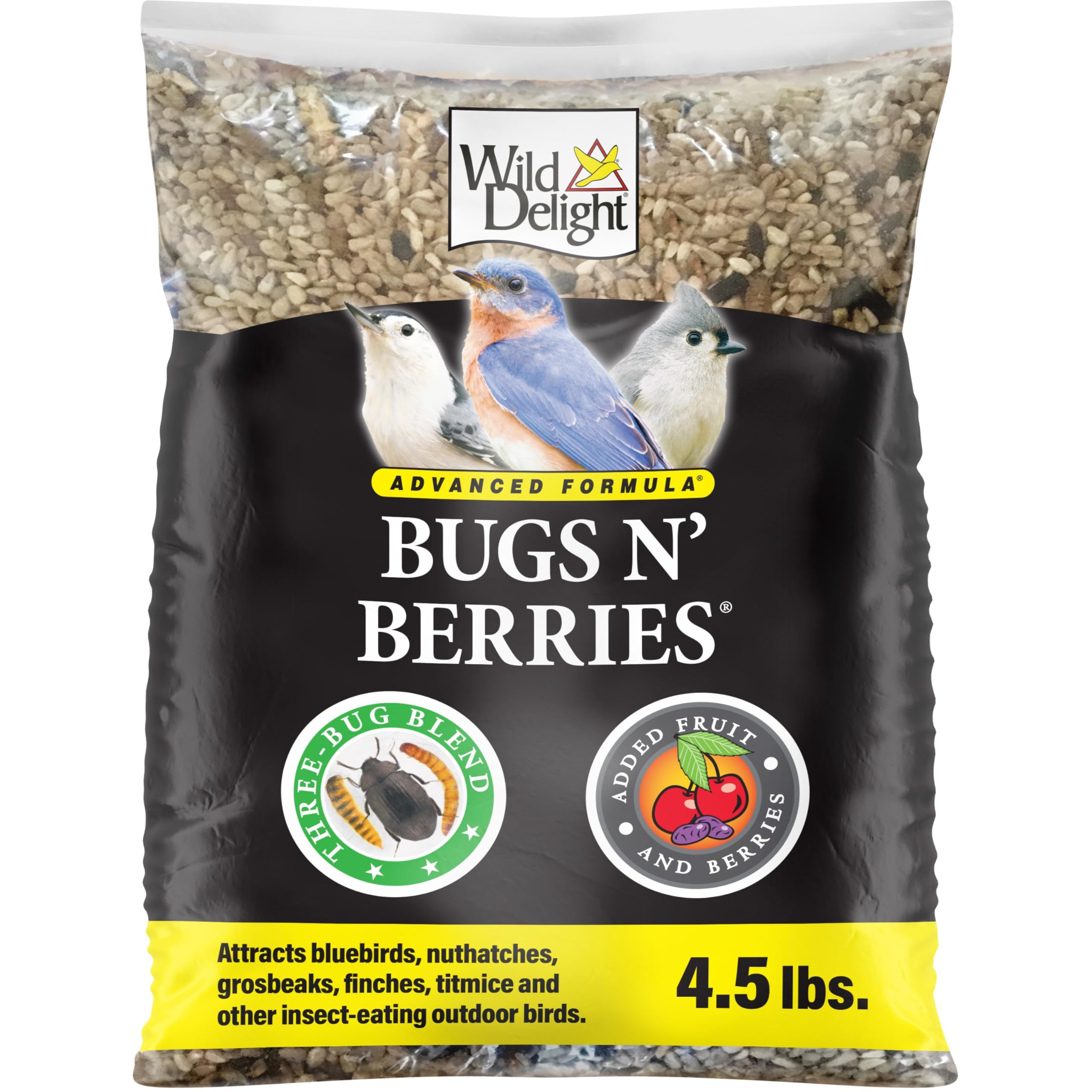 Wild Delight 099127 Bugs N Berries Wild Bird Food, 4.5 lb