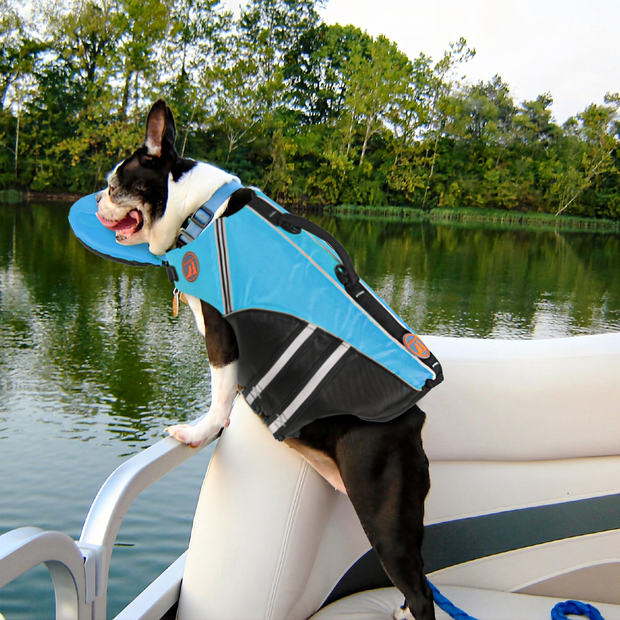 Mklhgty Dog Life Jacket, Reflective Dog Life Vest With Removable Neck Float High Buoyancy For Swimming And Boating, Ripstop Pet