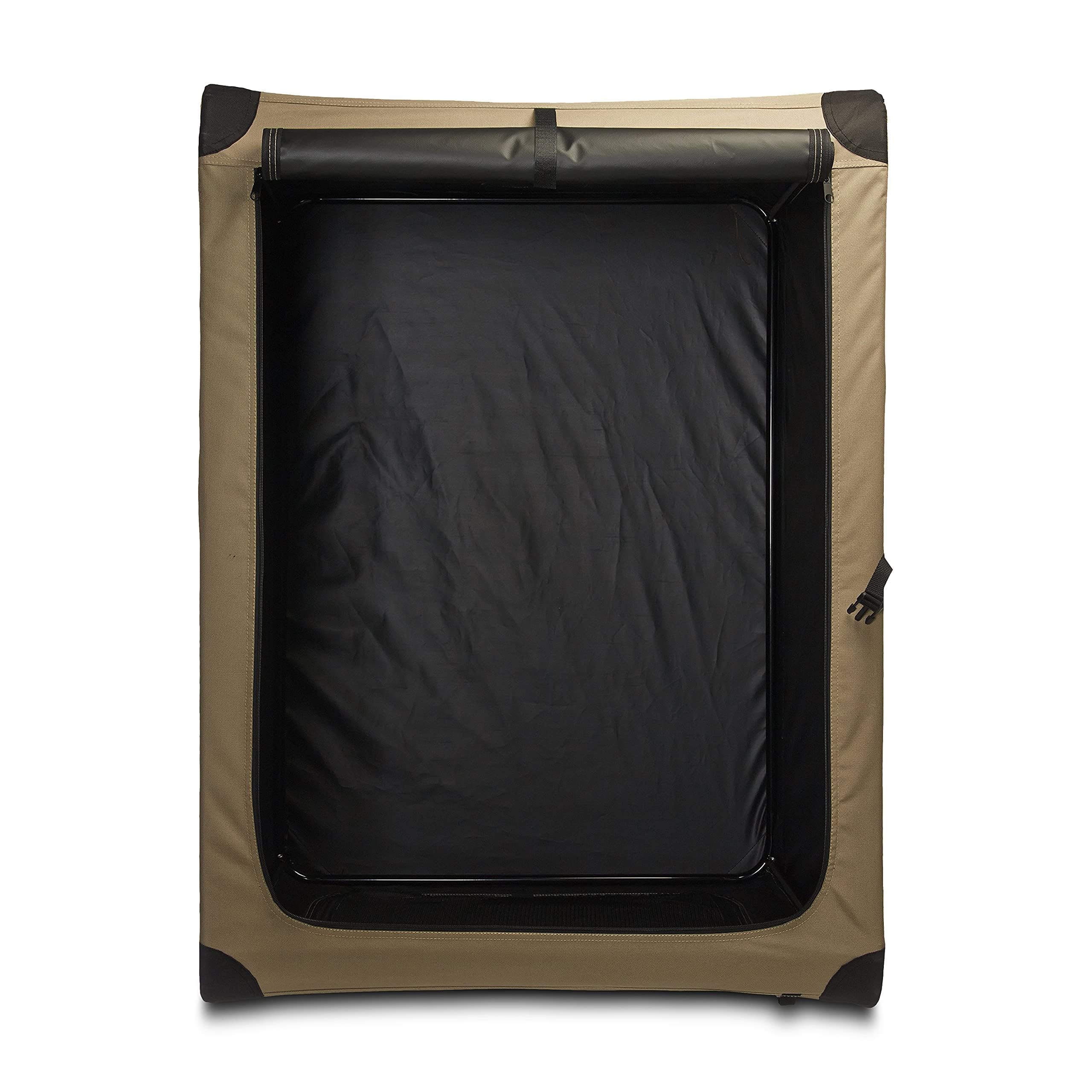 Amazon Basics Dog Crate, Travel Dog Kennel Double Door Collapsible, Lightweight Soft-Sided Folding, Portable Dog Cage, Xl 42'' X