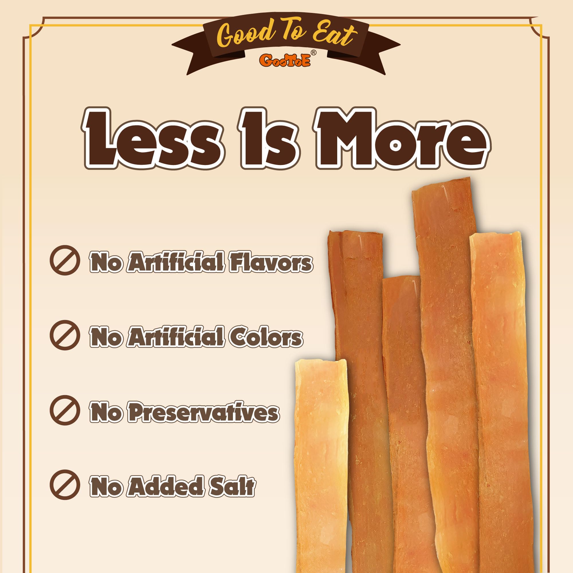 Gootoe Turkey Tendon Dog Treats, Sliced (M) 1 lb, 100% USA-Sourced Turkey, Natural Snack, Premium Puppy Chews, Hypoallergenic, R