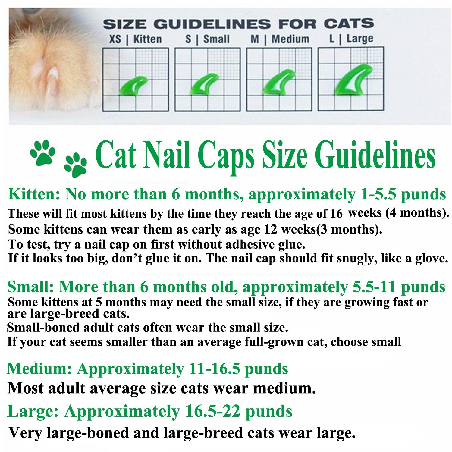 Victhy 100Pcs Cat Nail Caps, Cat Claw Caps Covers With Glue And Applicators Extra Small/Kitten 5 Colors, 20 Pcs/Color